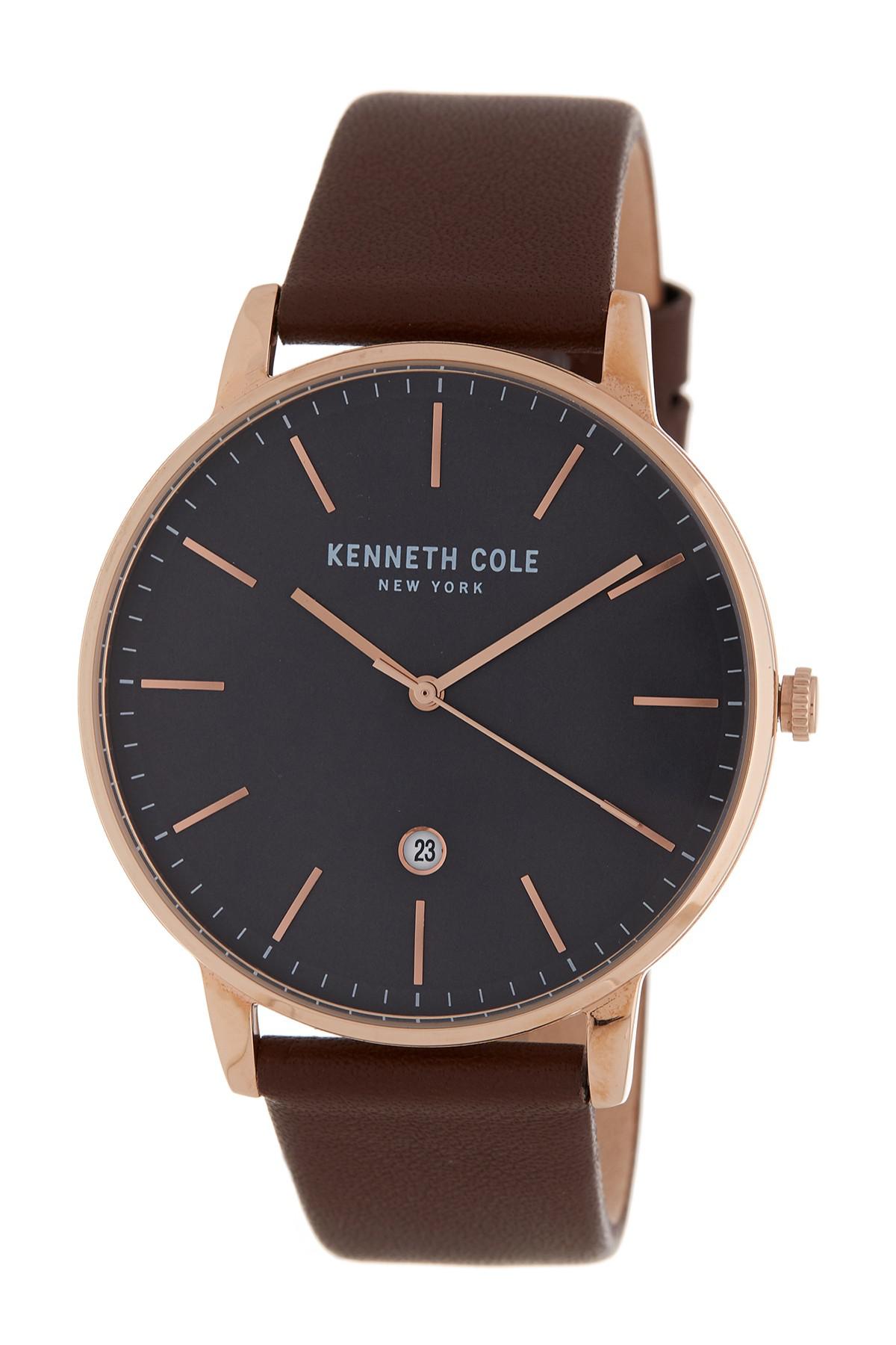 Kenneth Cole Men's 3-hand Leather Strap Watch, 42mm for Men - Lyst