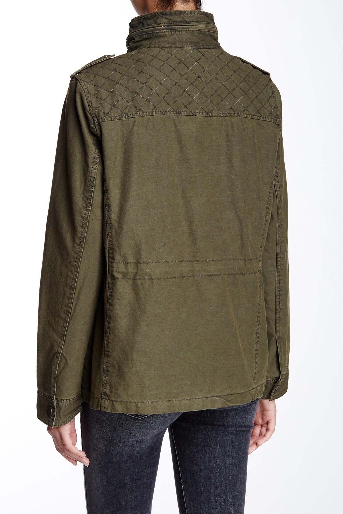 Levi's Quilted Yoke Military Jacket in Green Lyst