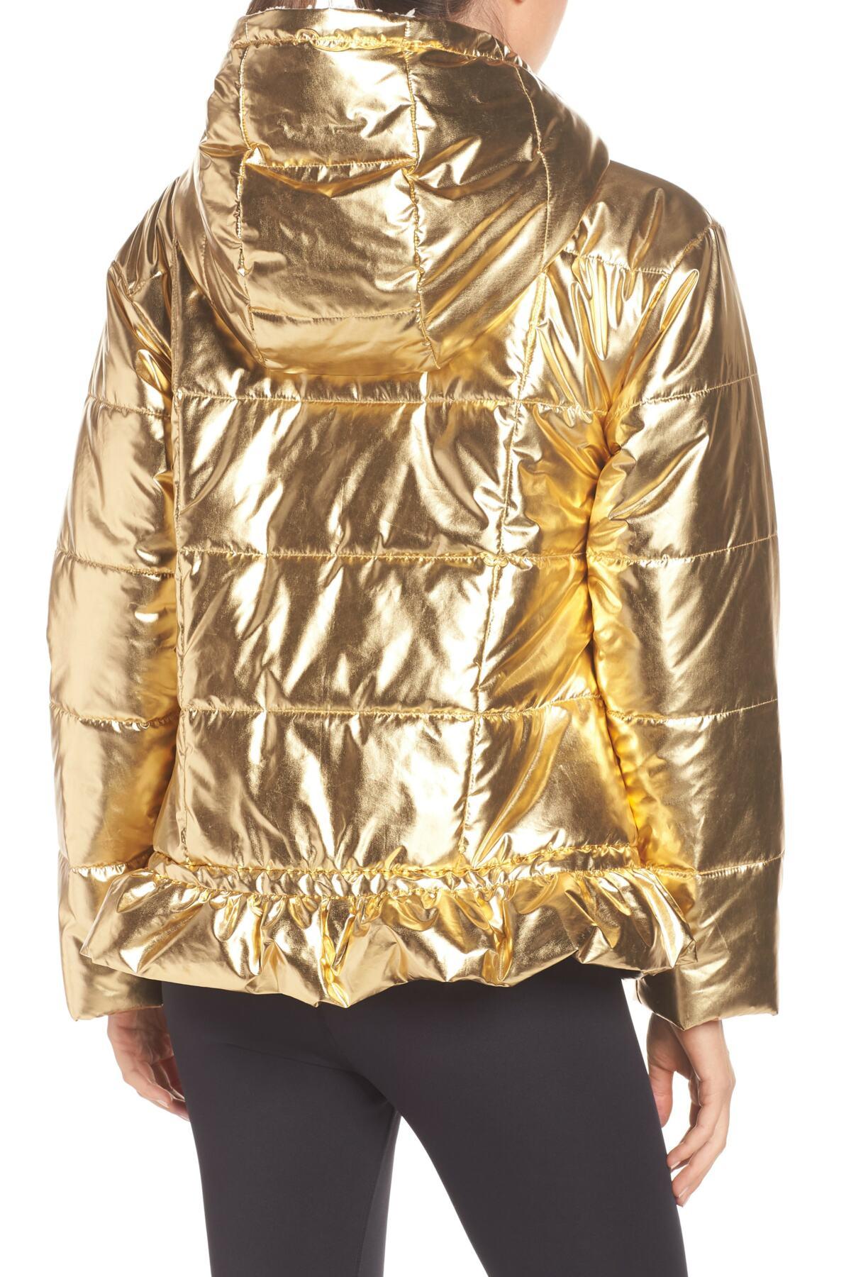 Kate Spade Metallic Puffer Jacket in Metallic - Lyst