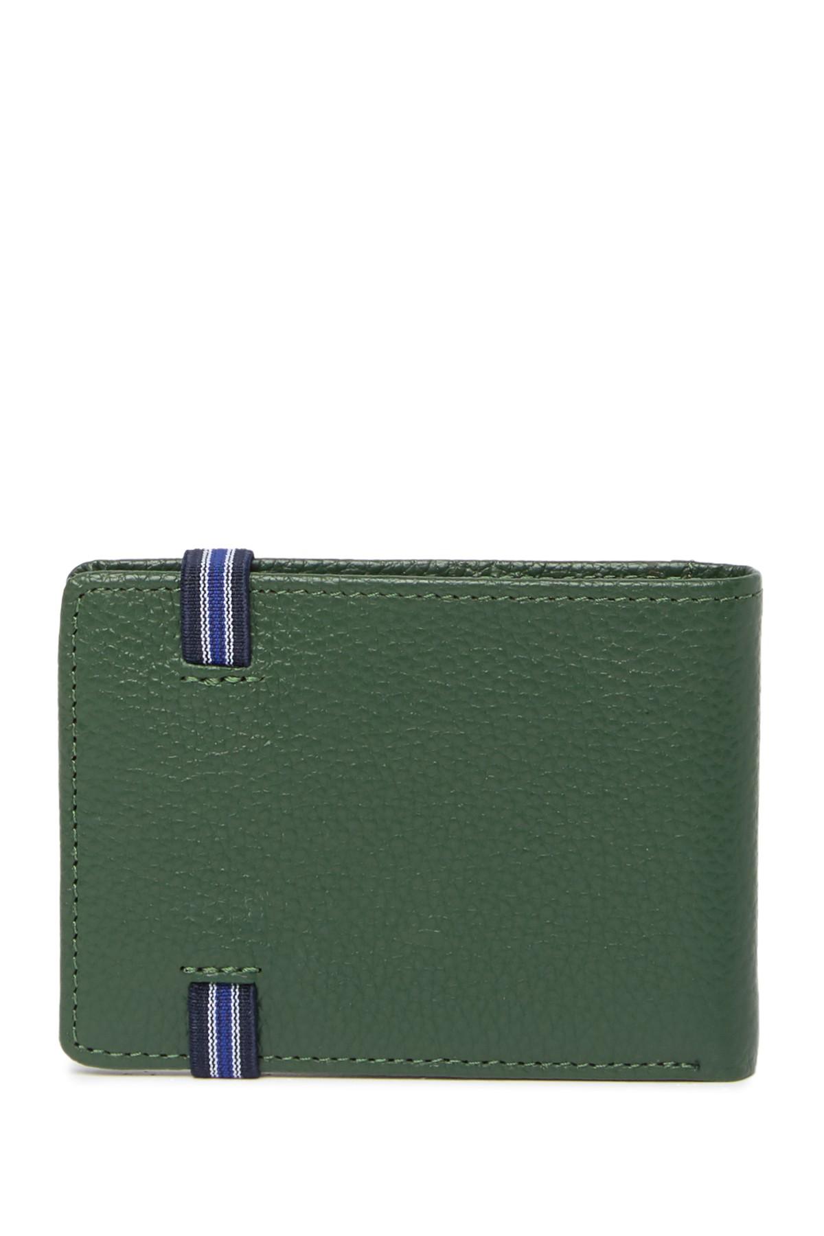 1901 Hudson Leather Slim Bifold Wallet in Green for Men Lyst 1901 Hudson Leather Slim Bifold Wallet in Green for Men Lyst