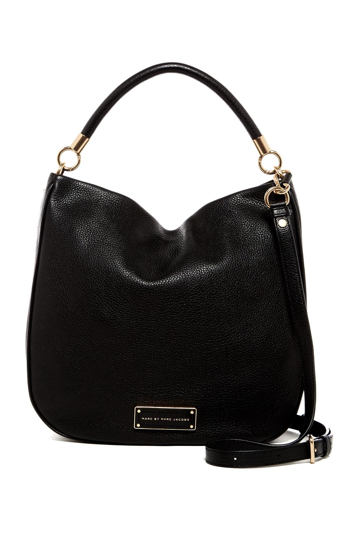 Marc jacobs Leather Hobo in Black | Lyst