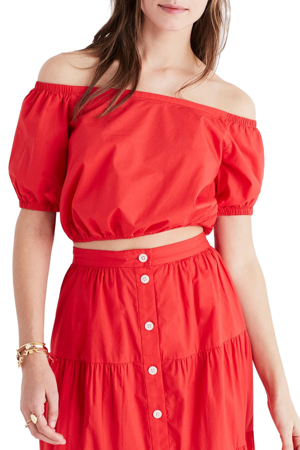 madewell red shirt