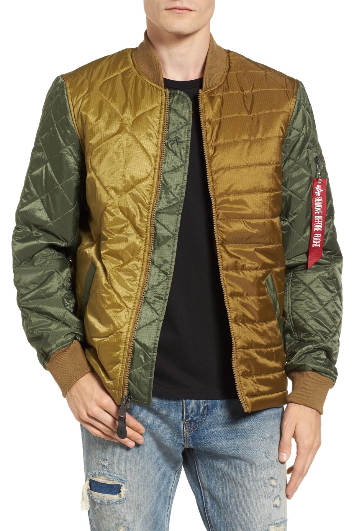 Alpha Industries Ally Bomber Jacket in Green for Men - Lyst