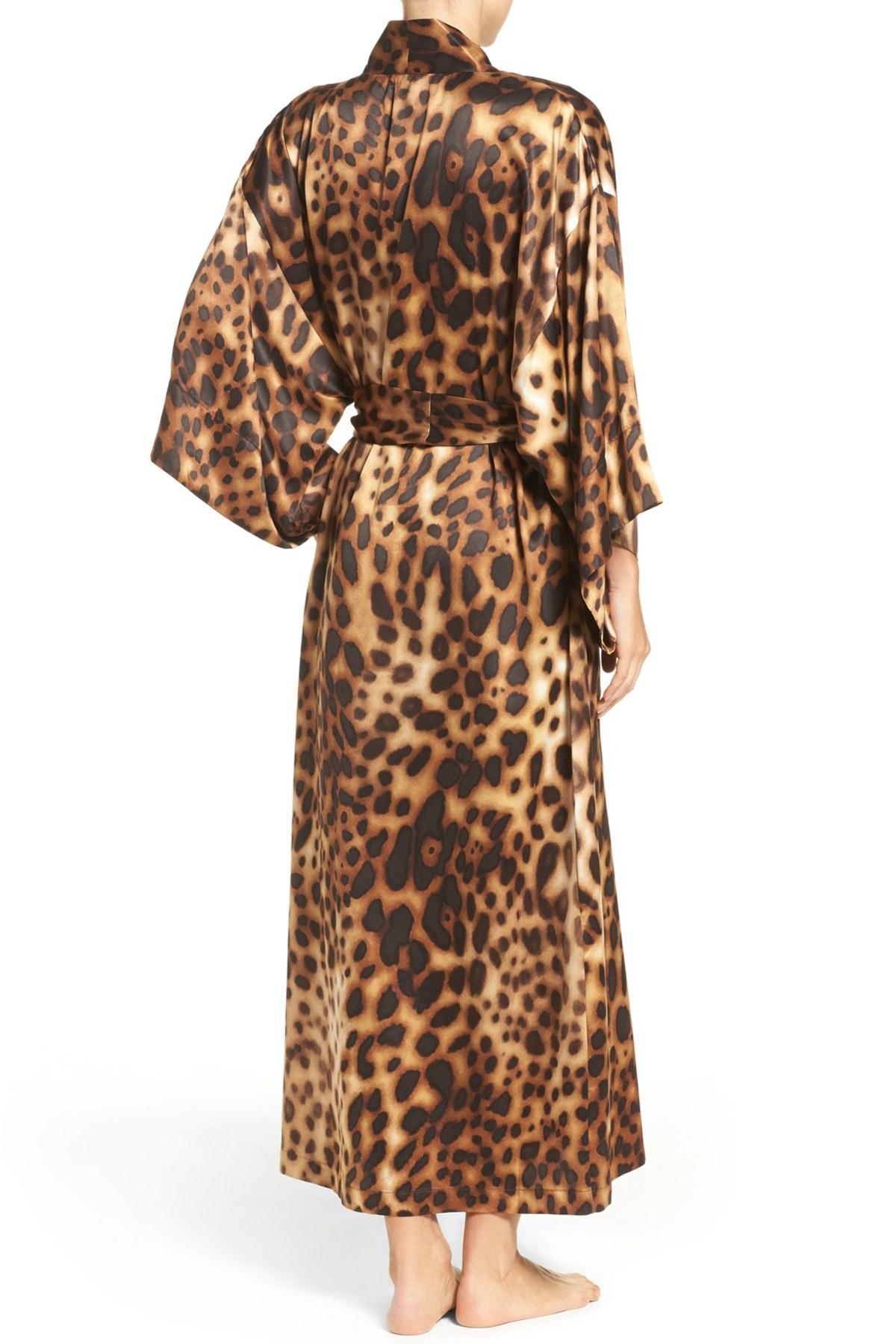 Lyst Natori Leopard Robe in Brown