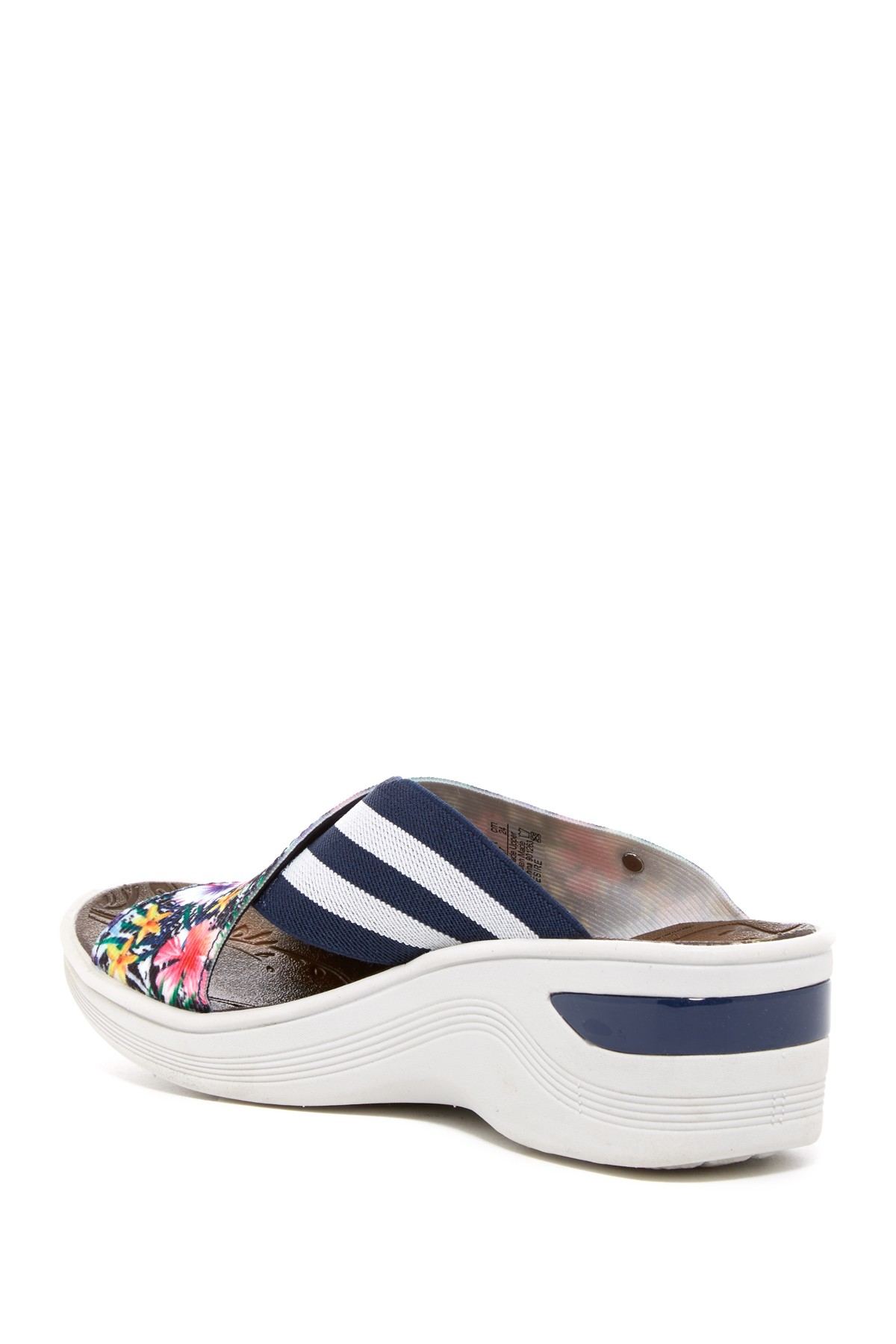 bzees desire stripe floral wedge sandal in blue lyst bzees desire stripe floral wedge sandal in blue lyst