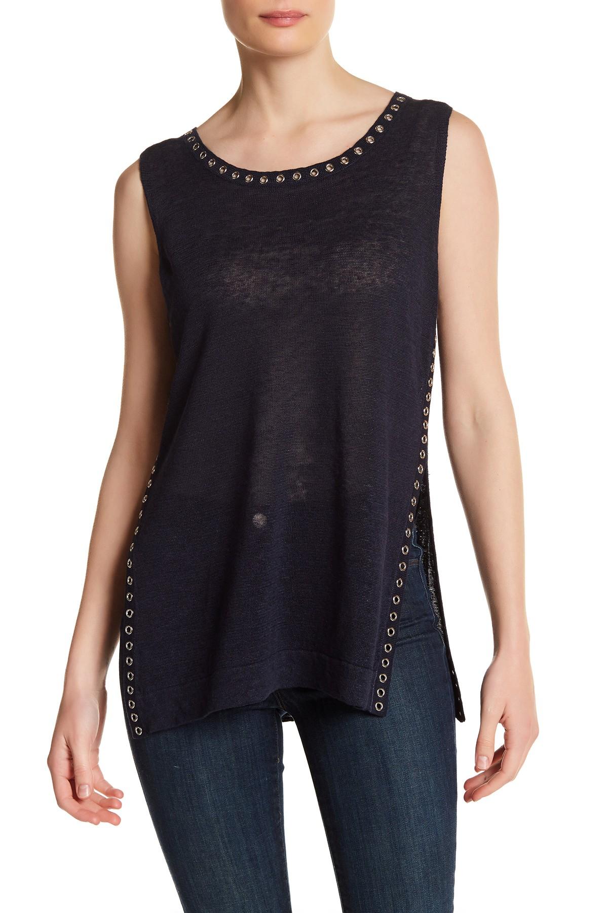 sleeveless eyelet top