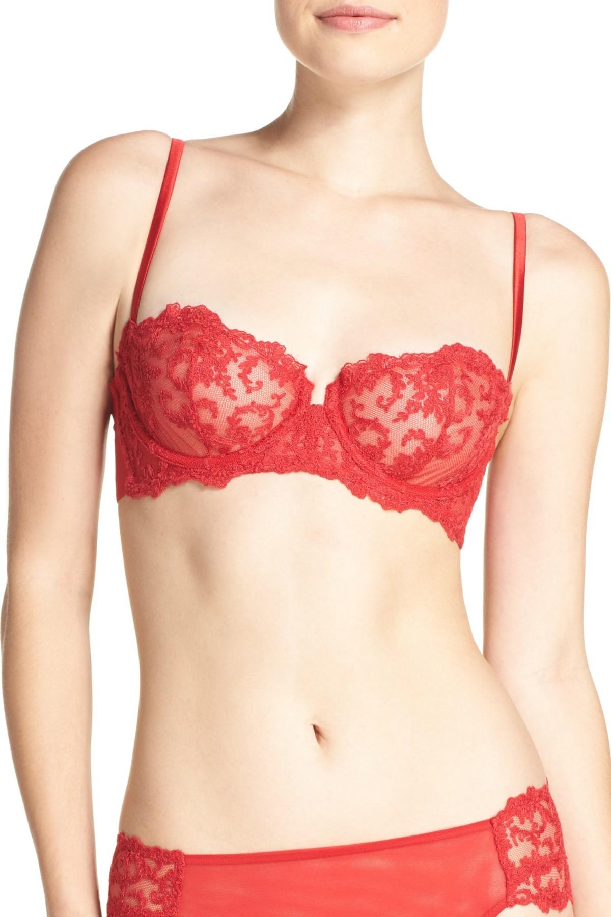 Lyst La Perla Floral Vibes Underwire Balconette Bra In Red Save 39