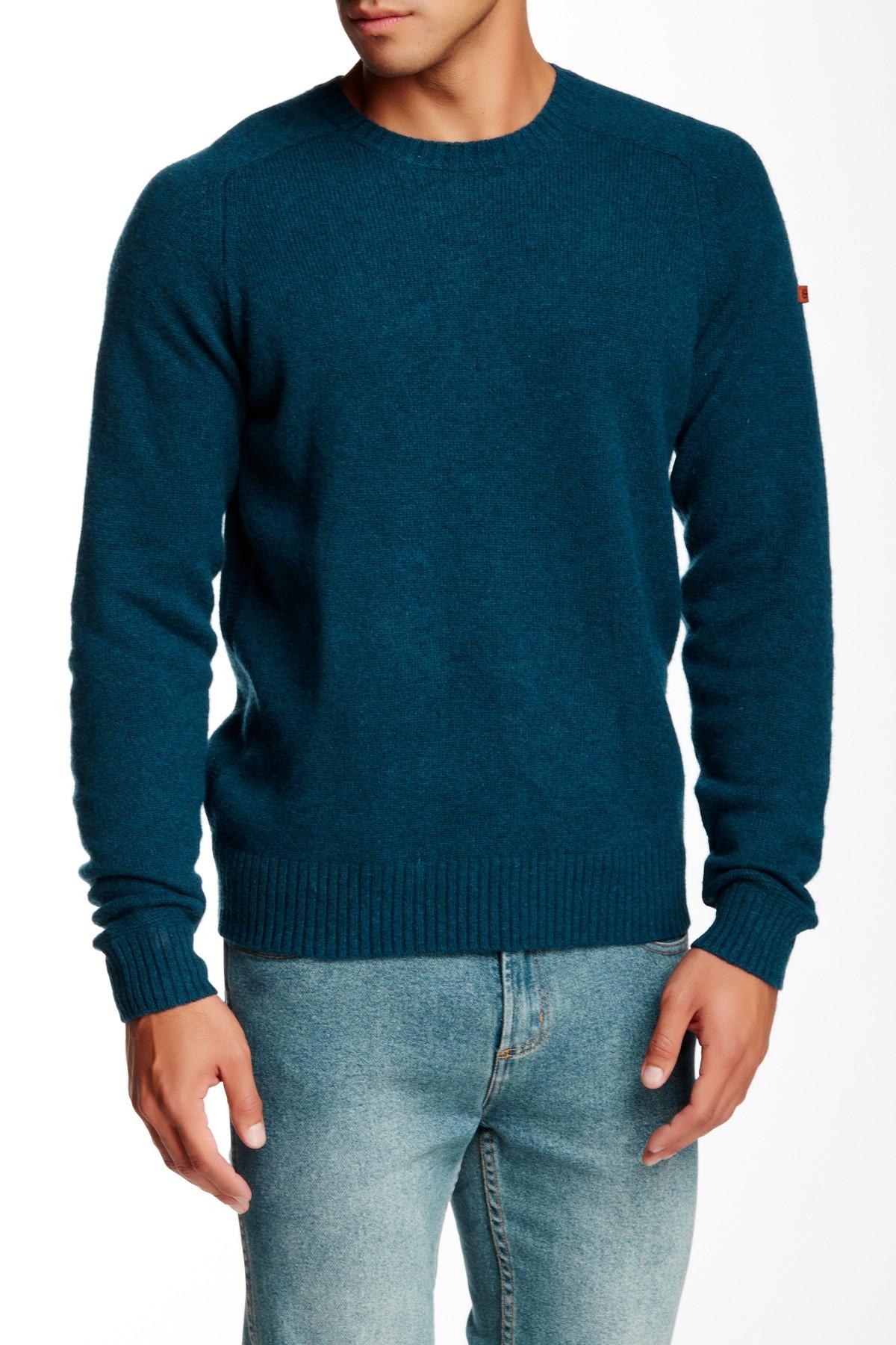 Lyst - Ben Sherman Lambswool Crew Sweater in Blue for Men