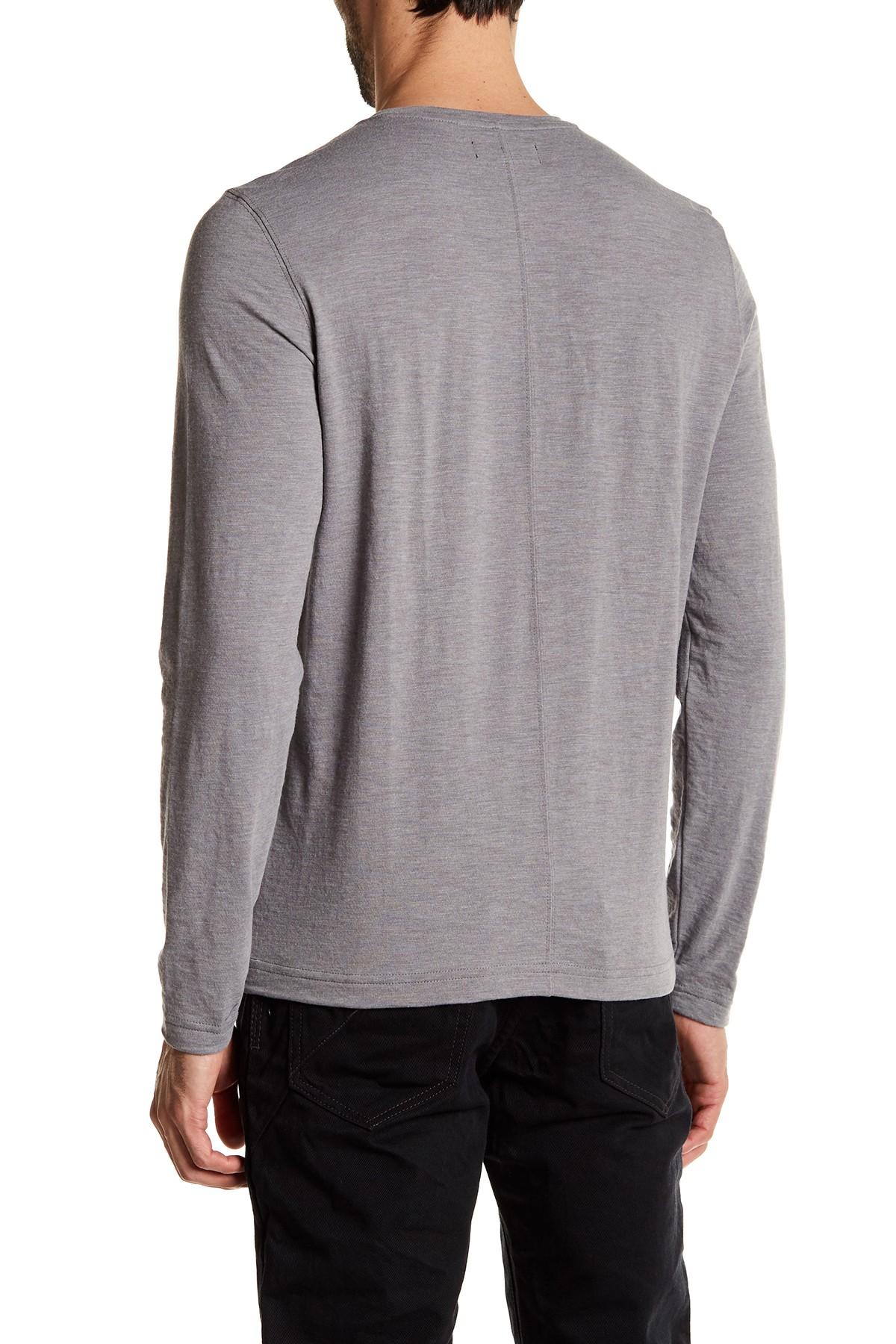 Download Lyst - Kenneth Cole Two Button Long Sleeve Henley Shirt in ...