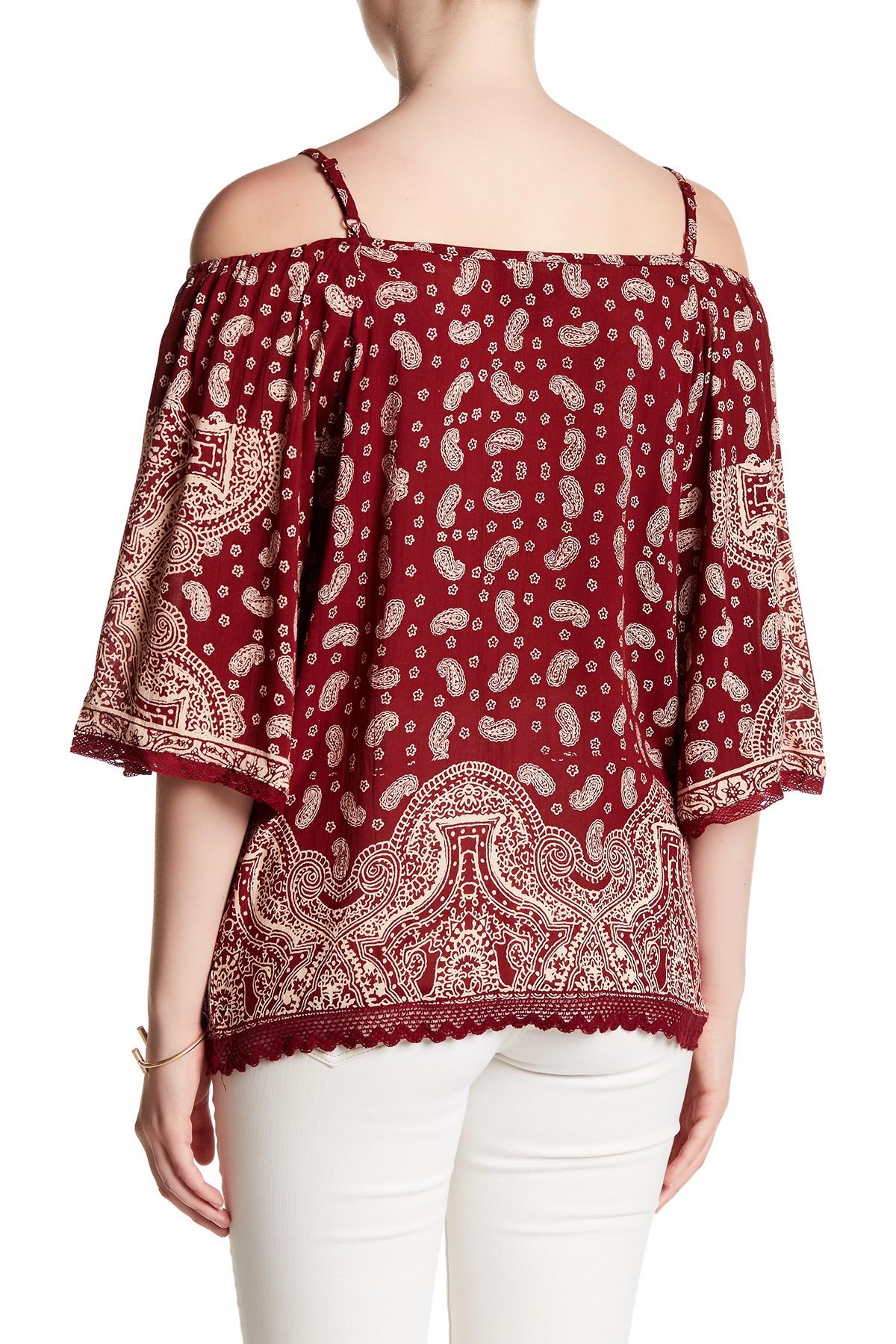 Cold Shoulder Sequin Embellished Cutout Neck Shining Blouse Cold Shoulder Sequin Embellished Cutout Neck Shining Blouse