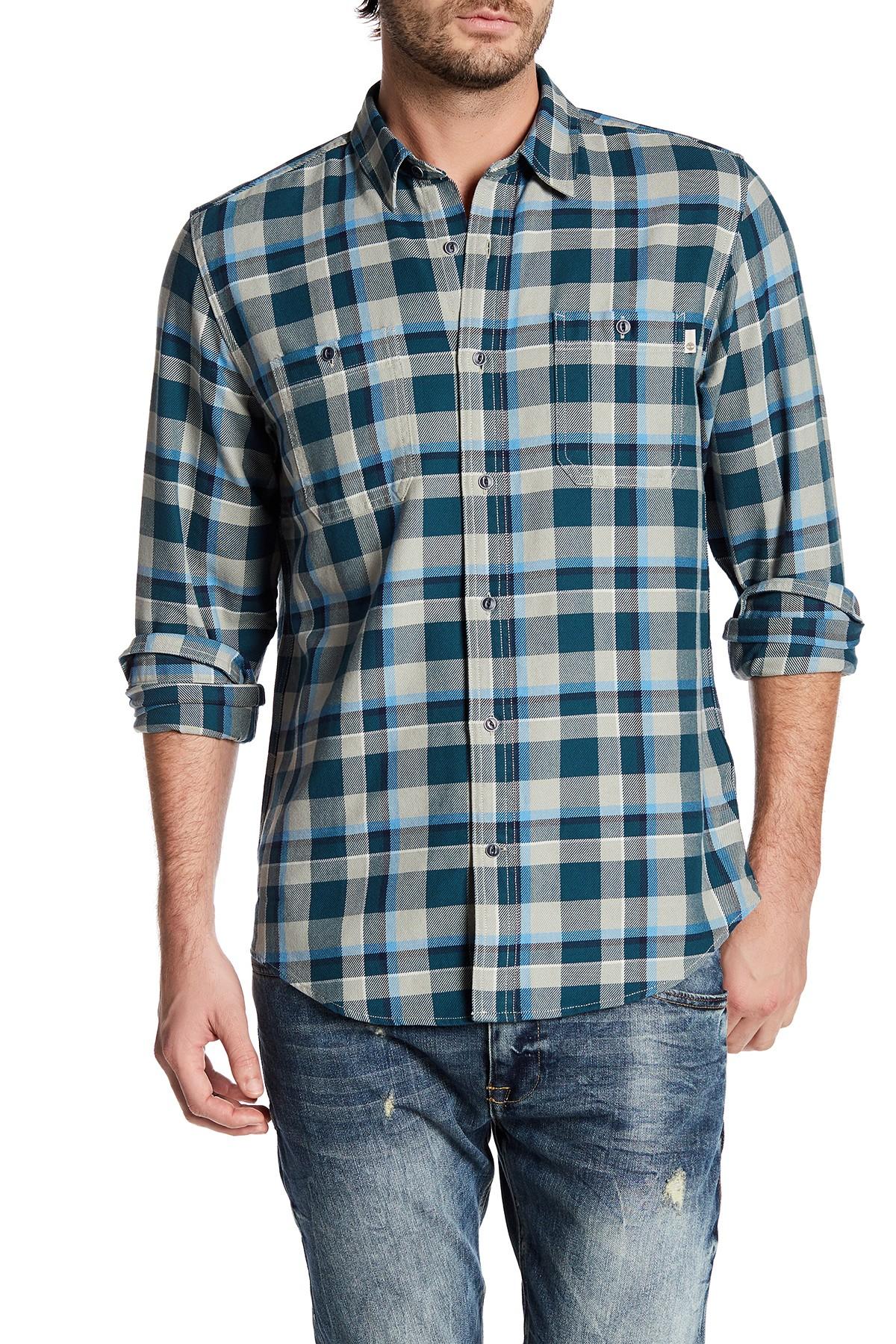 Lyst - Timberland Long Sleeve Regular Fit Check Shirt in Blue for Men