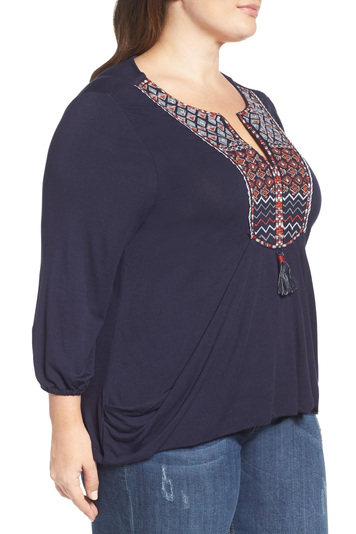 Lyst - Democracy Embroidered Bib Top in Blue