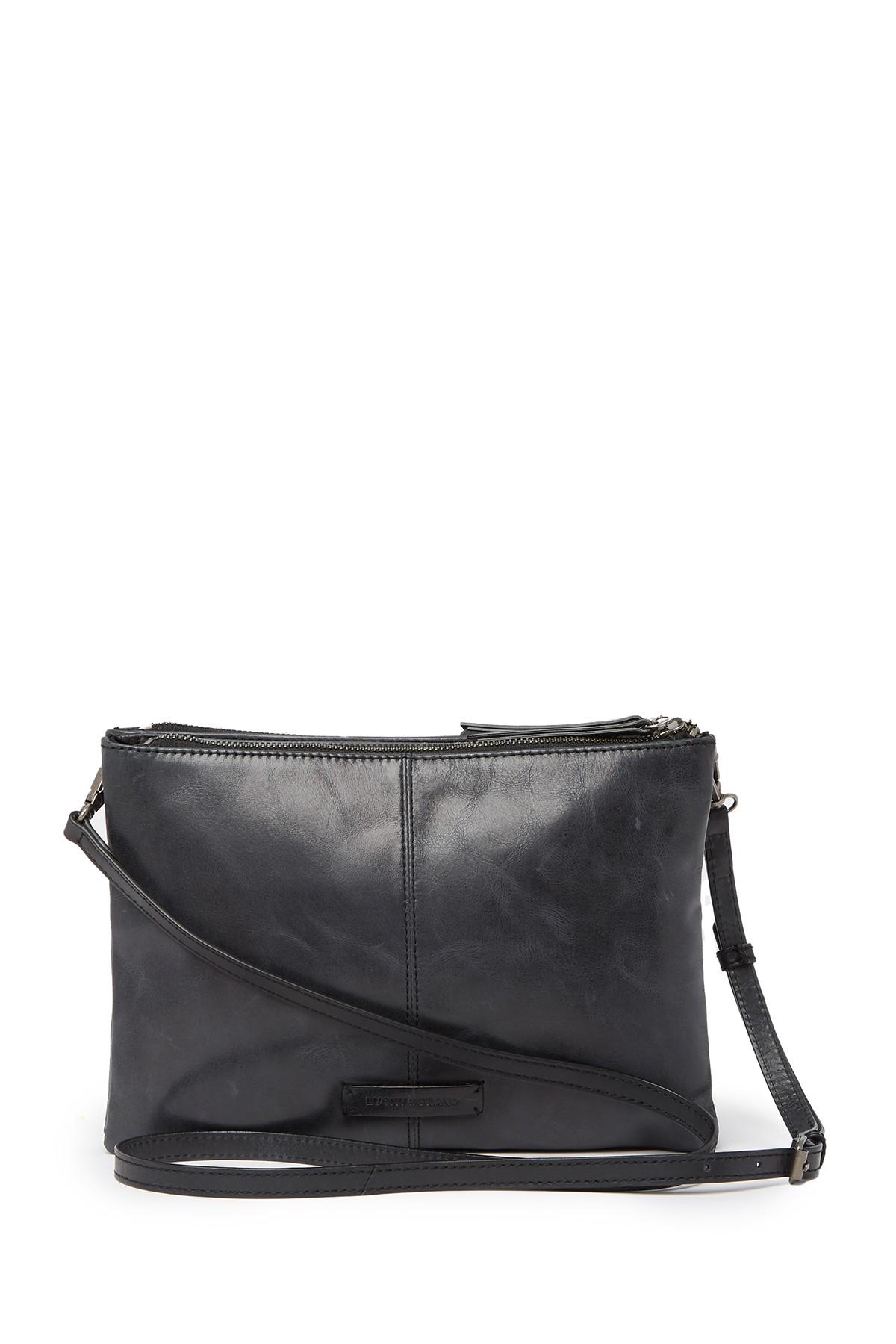 Lucky Brand Dori Leather Crossbody Bag in Black - Lyst