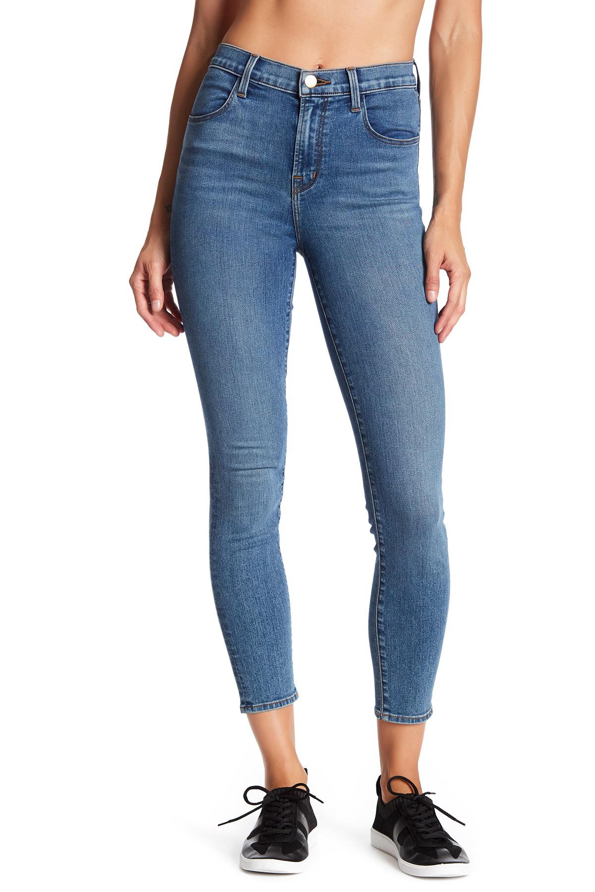 Lyst - J Brand Alana High Rise Crop Skinny Jeans in Blue