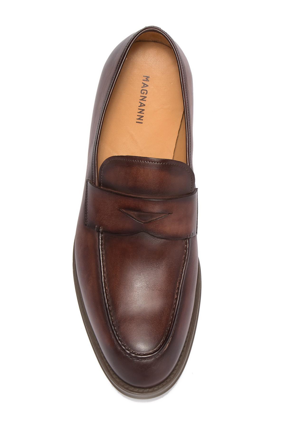 Lyst - Magnanni Shoes Bernardo Leather Penny Loafer in Brown for Men