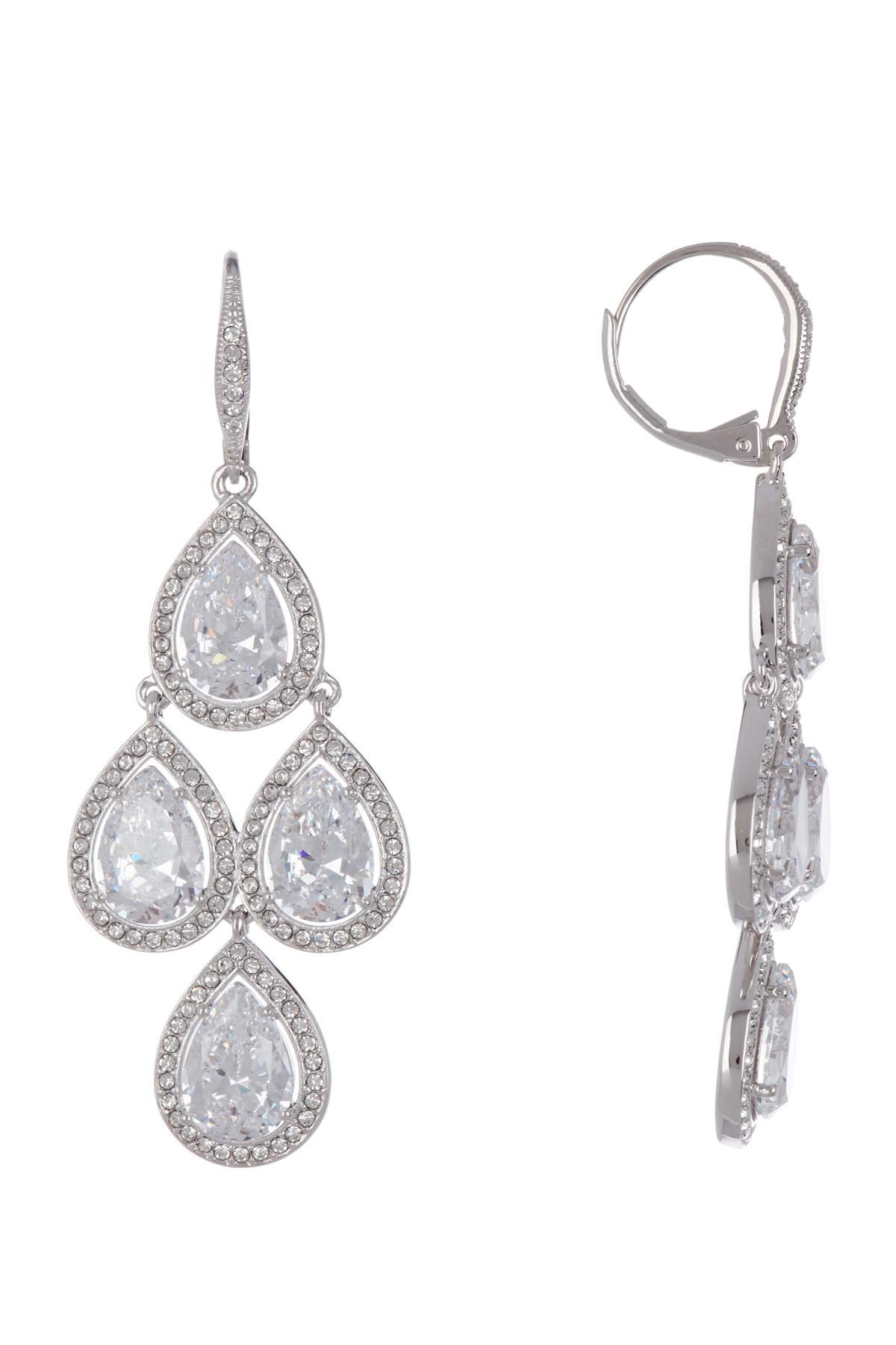 Nadri Teardrop Cz Chandelier Earrings Lyst