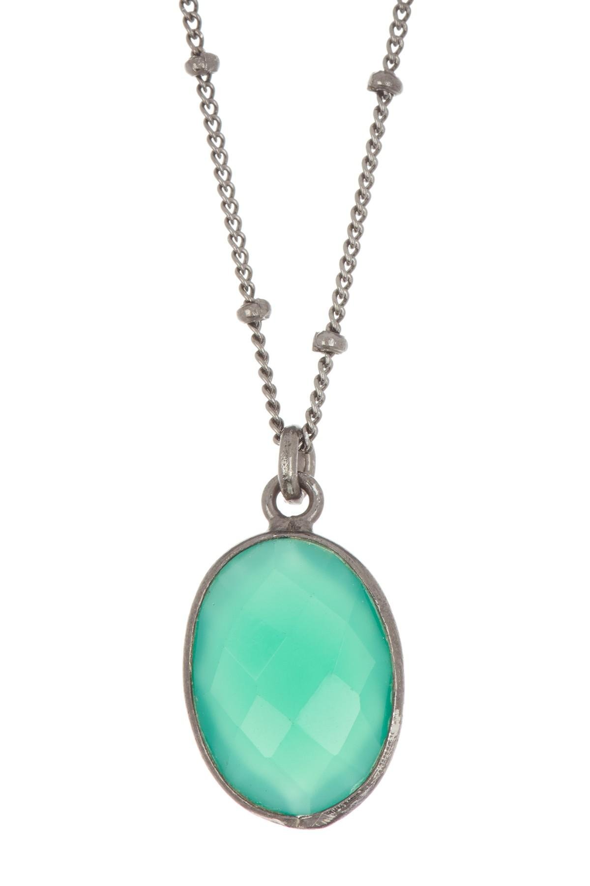 Adornia Green Onyx Pendant Necklace in Green - Lyst