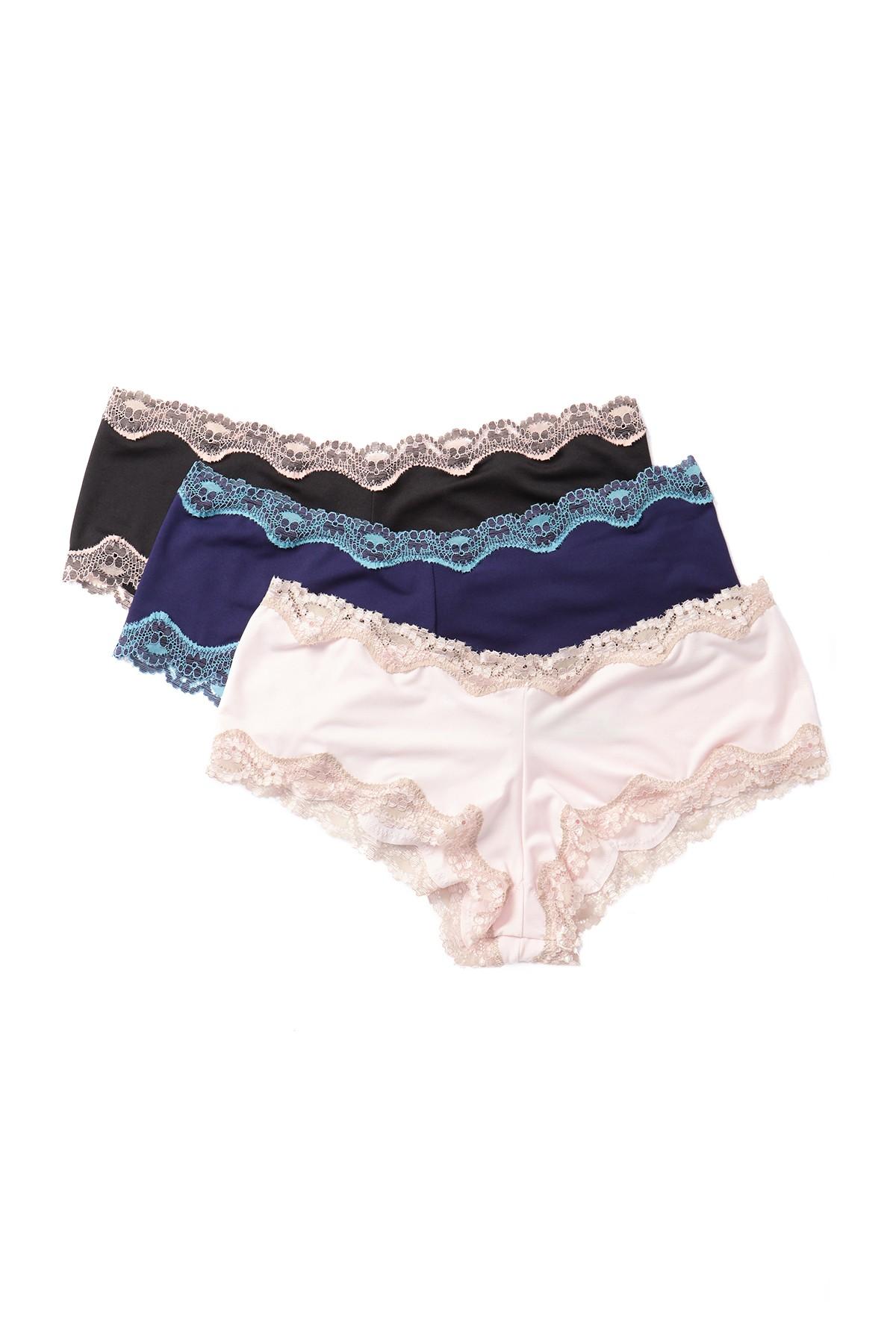 Honeydew Intimates Lace Trim Hipster Panties Pack Of 3 in Blue Lyst