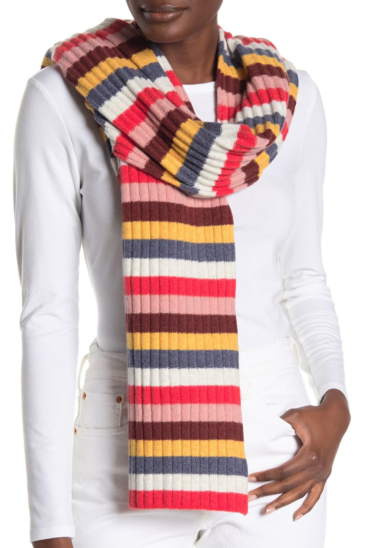 Madewell Multi Stripe Knit Scarf in Red Lyst