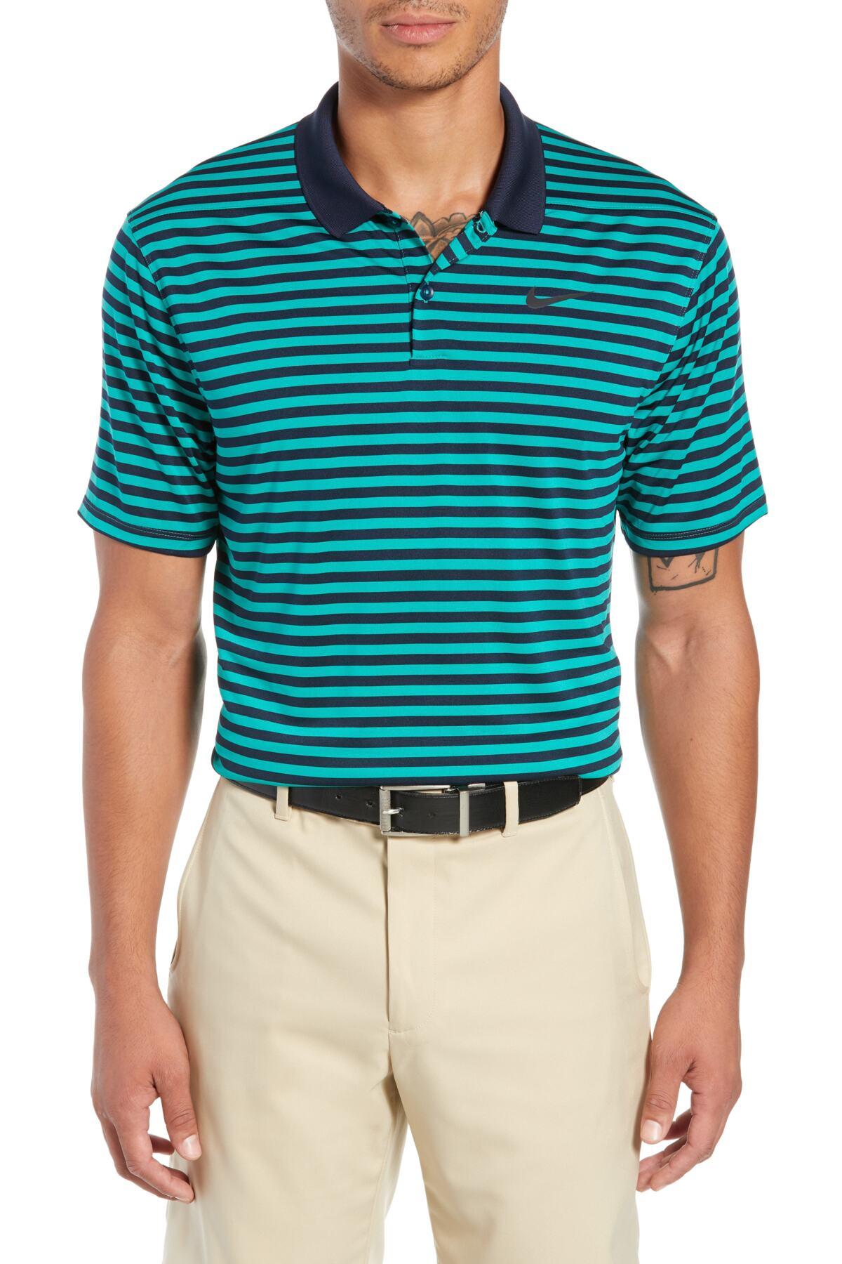 Nike Victory Stripe Dri-fit Golf Polo for Men - Lyst