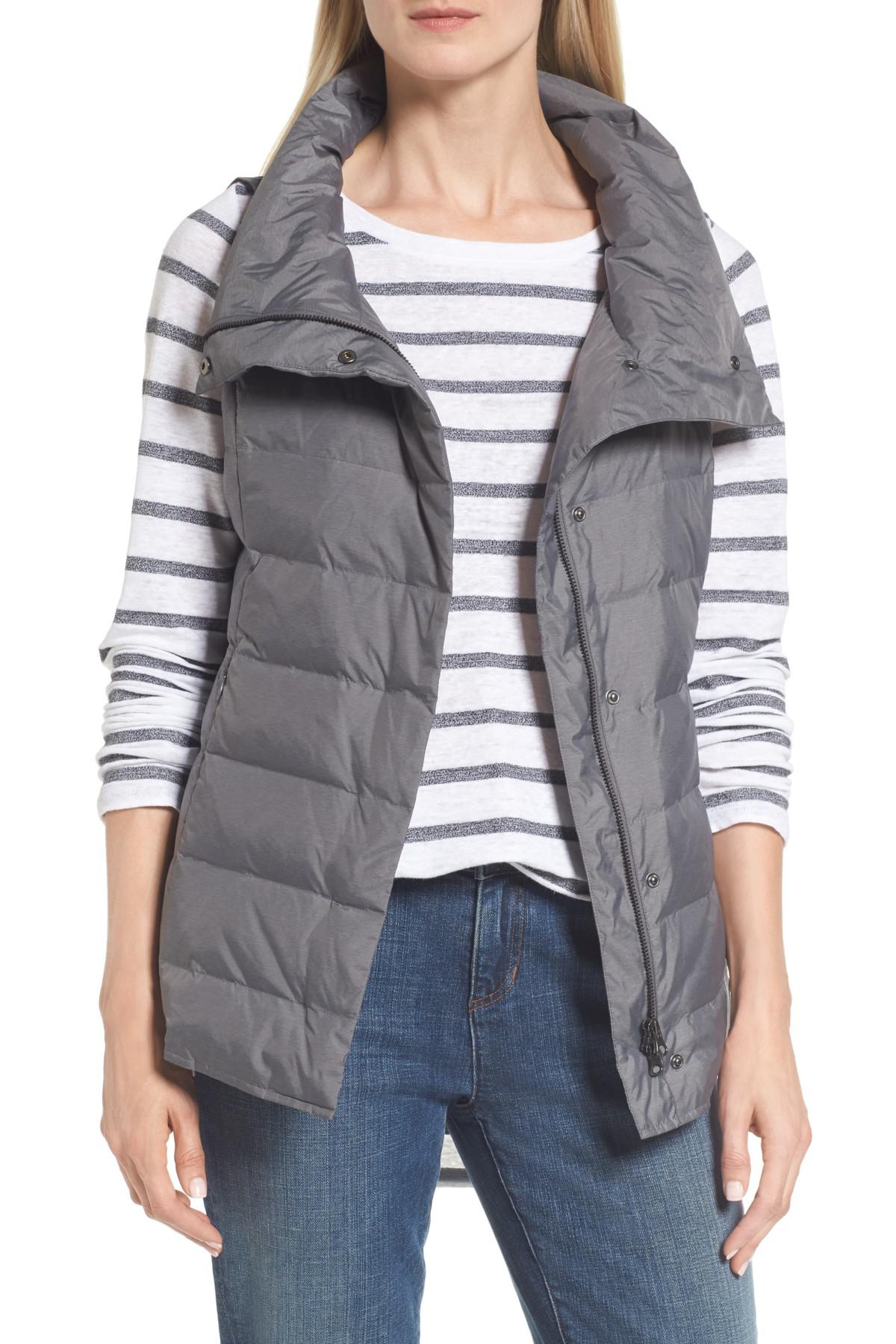 Lyst Eileen Fisher Stand Collar Vest in Gray