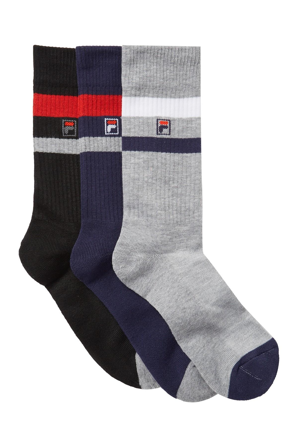 Fila Heritage Blocked Toe Crew Socks - Pack Of 3 in Blue ...