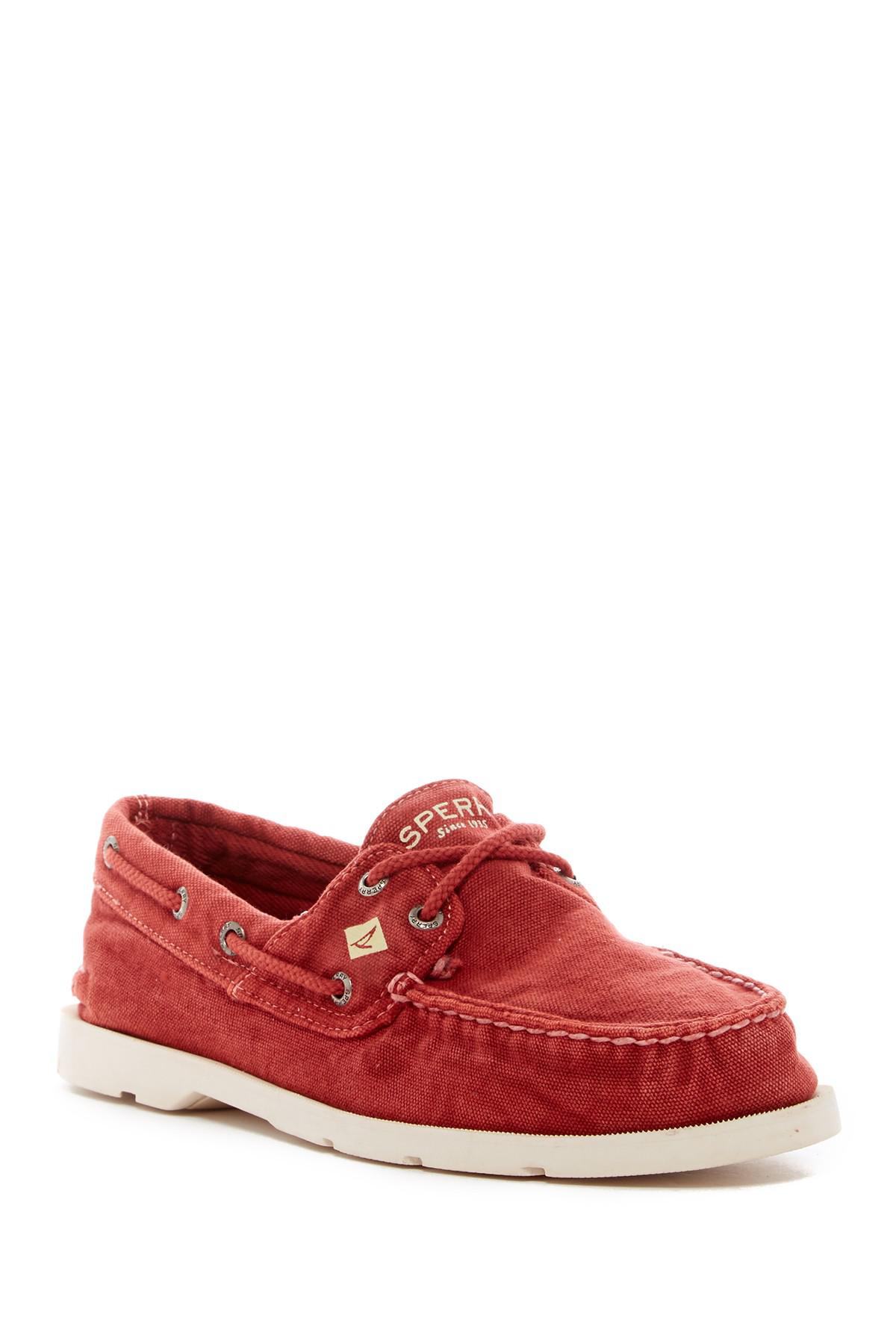 Lyst - Sperry Top-Sider Leeward Washed Canvas Boat Shoe in ...