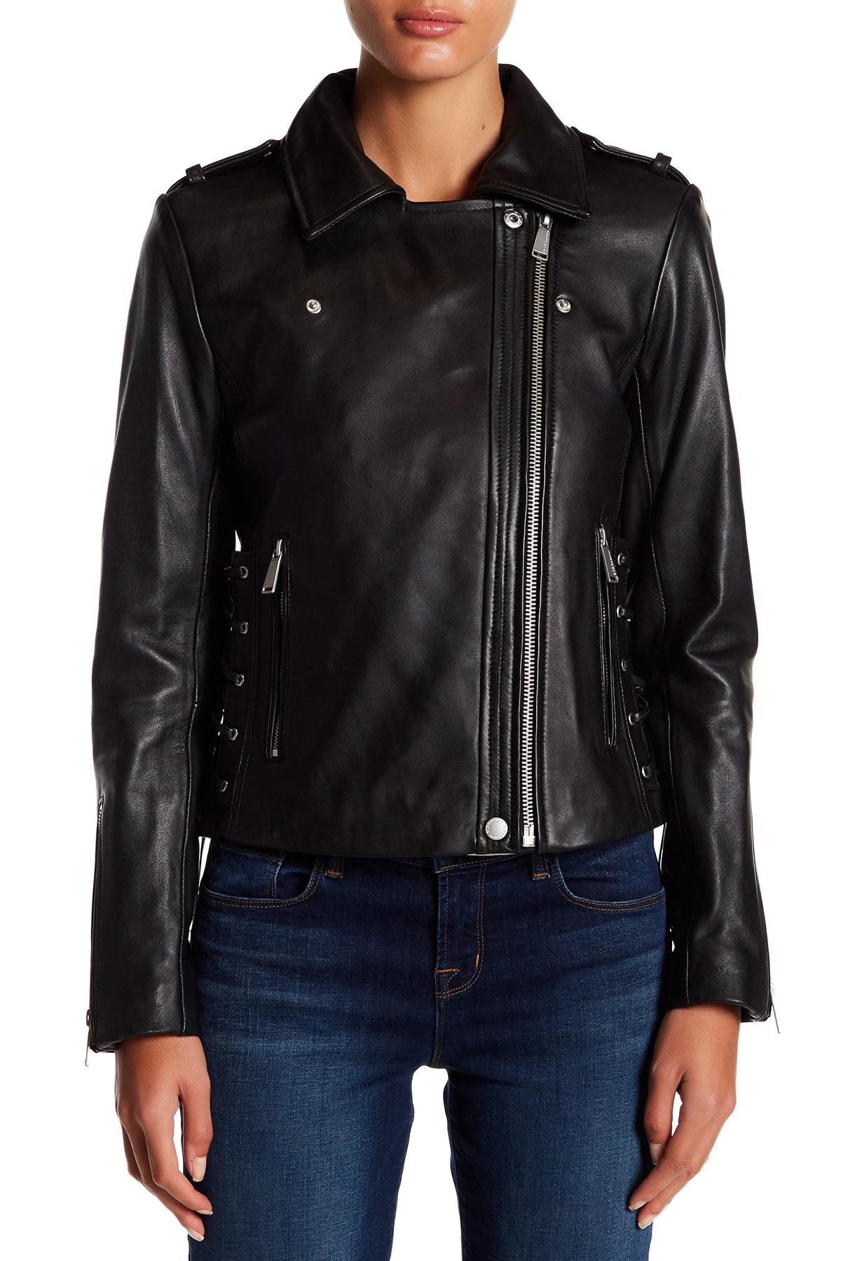 Lyst Bcbgeneration Missy Leather Side Lace Jacket In Black Gallery