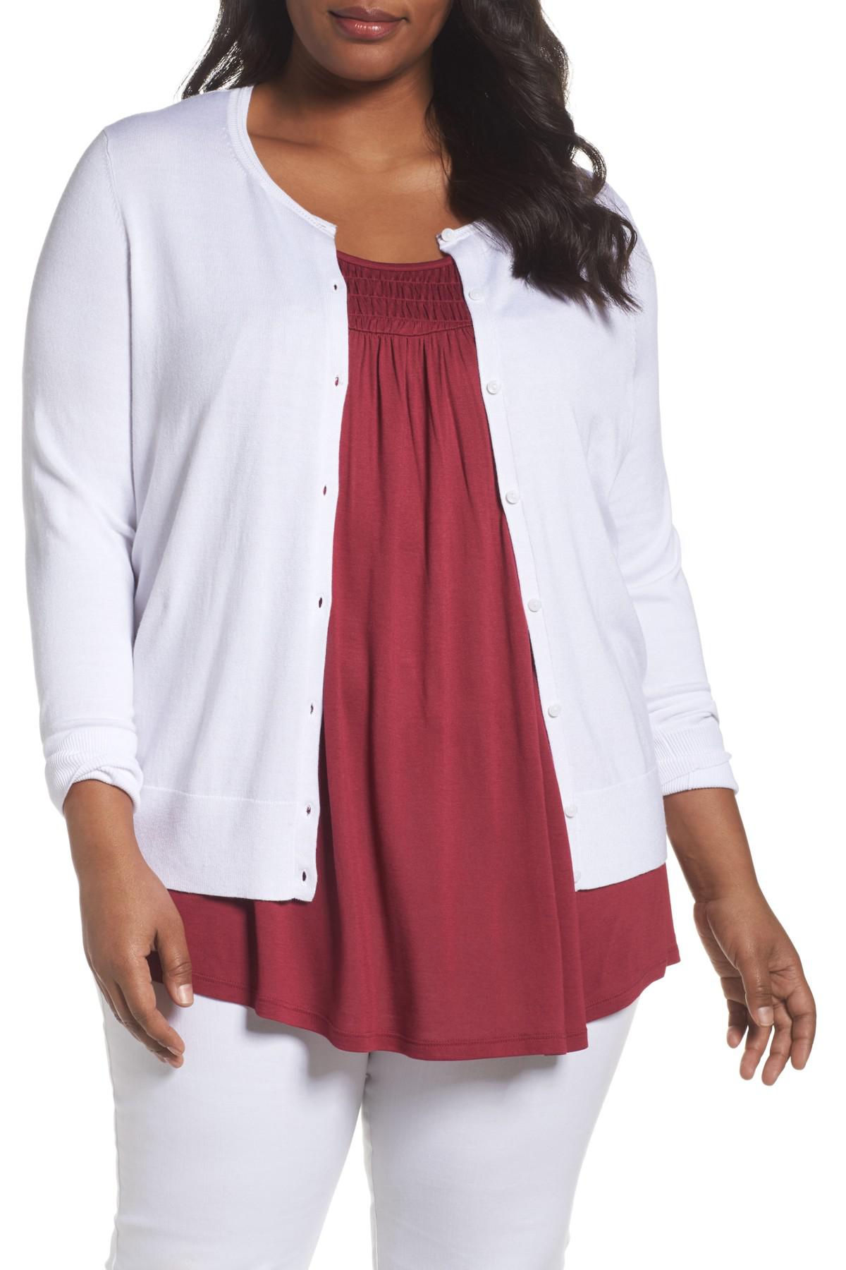 Lyst - Sejour Button Front Cardigan in White