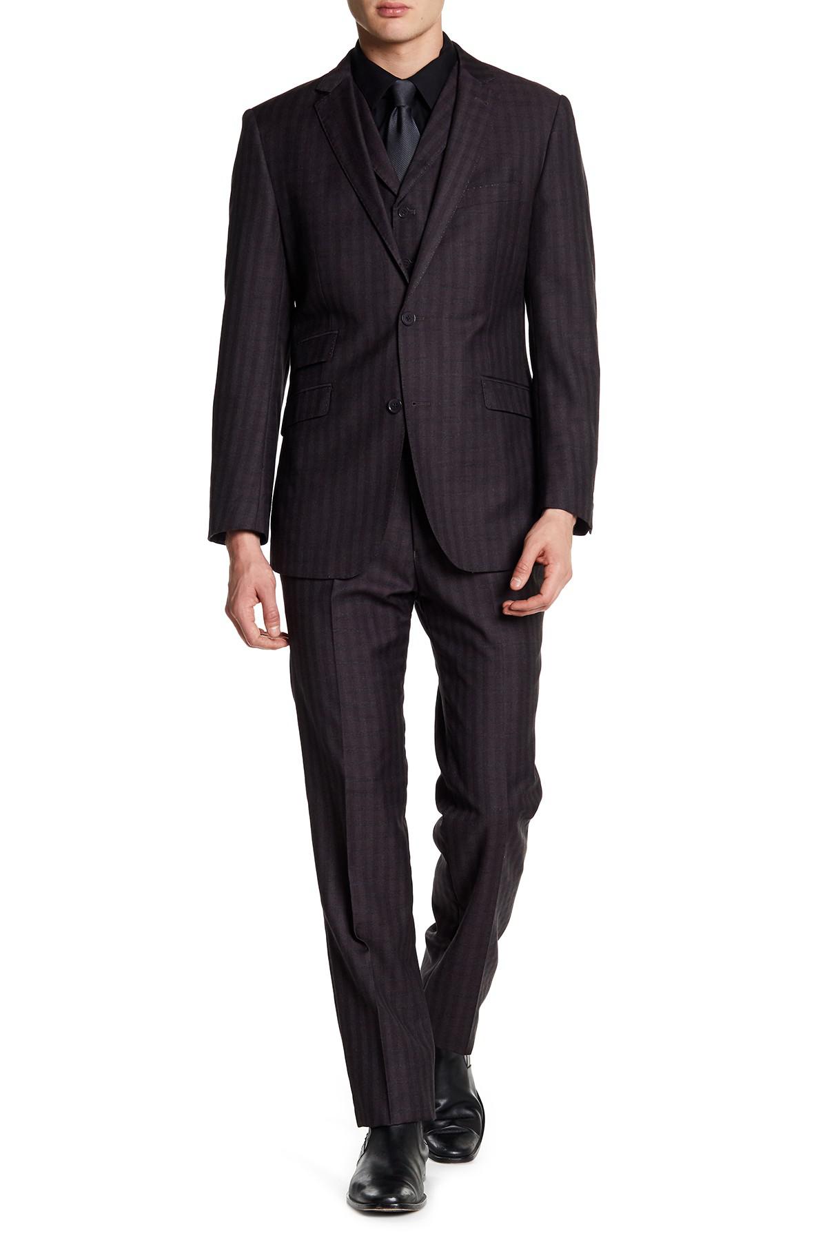 Lyst English Laundry Notch Lapel Plaid Print Trim Fit 3piece Suit