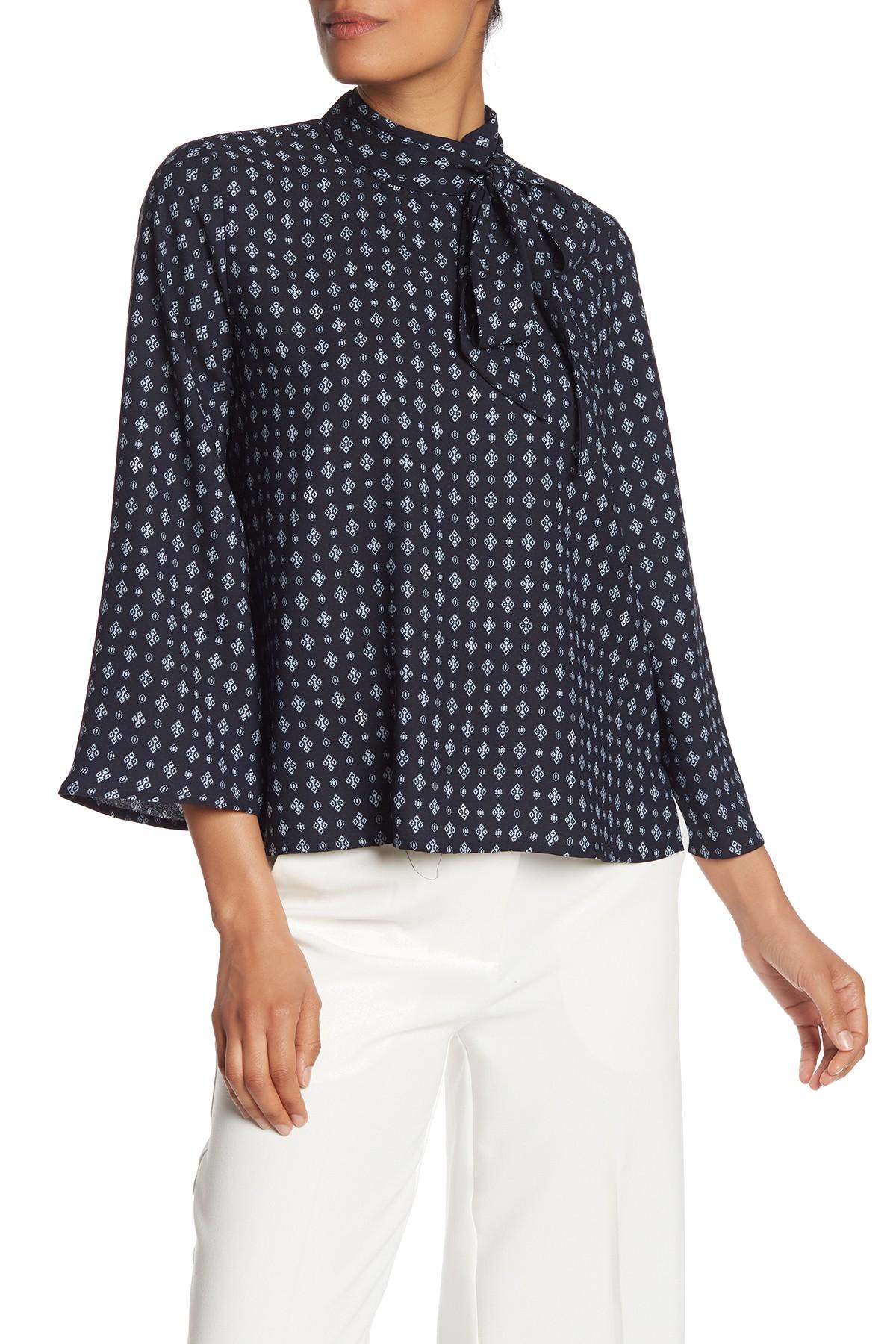 vince camuto tie neck blouse