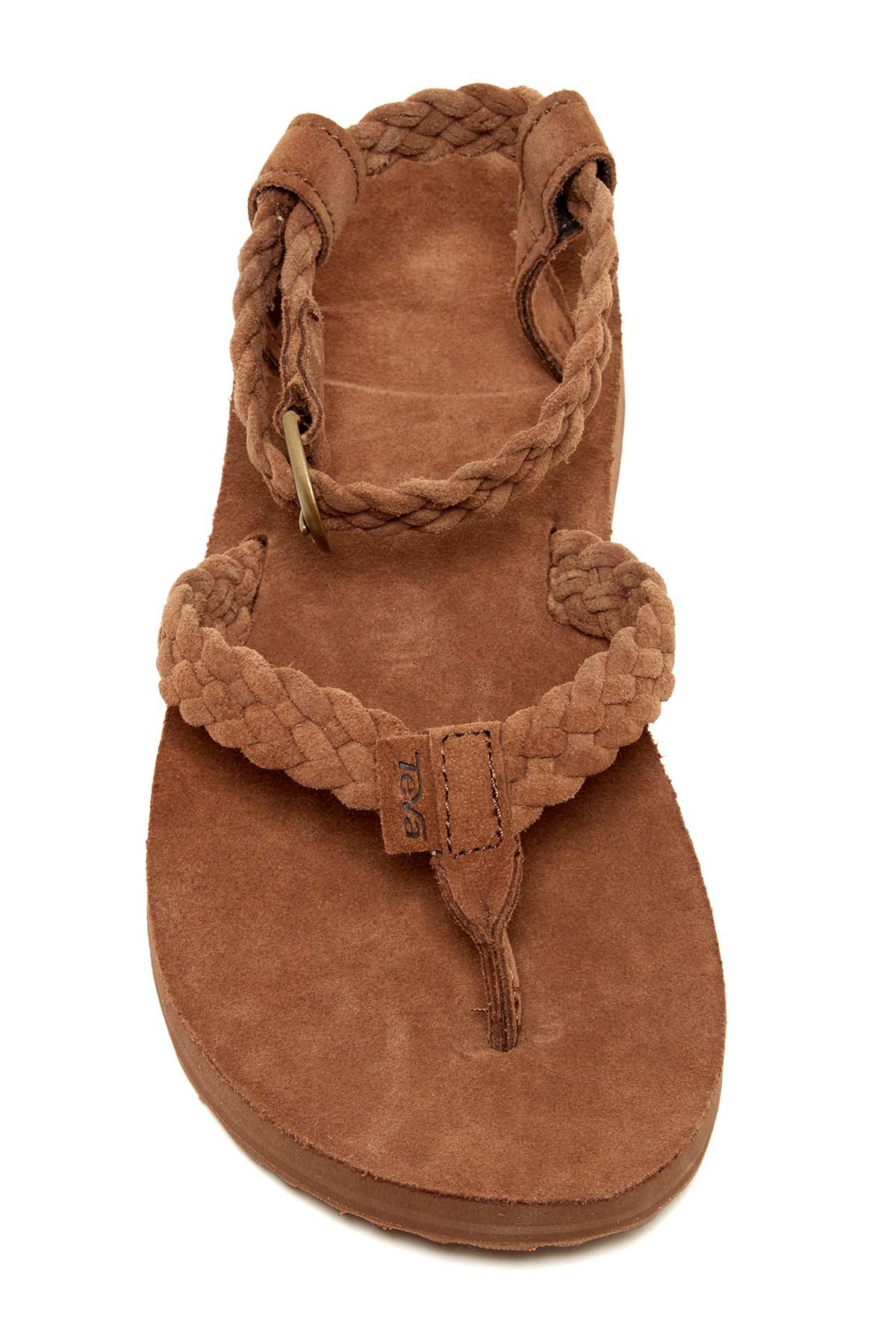 Lyst Teva Original Suede Braid Thong Sandal In Brown