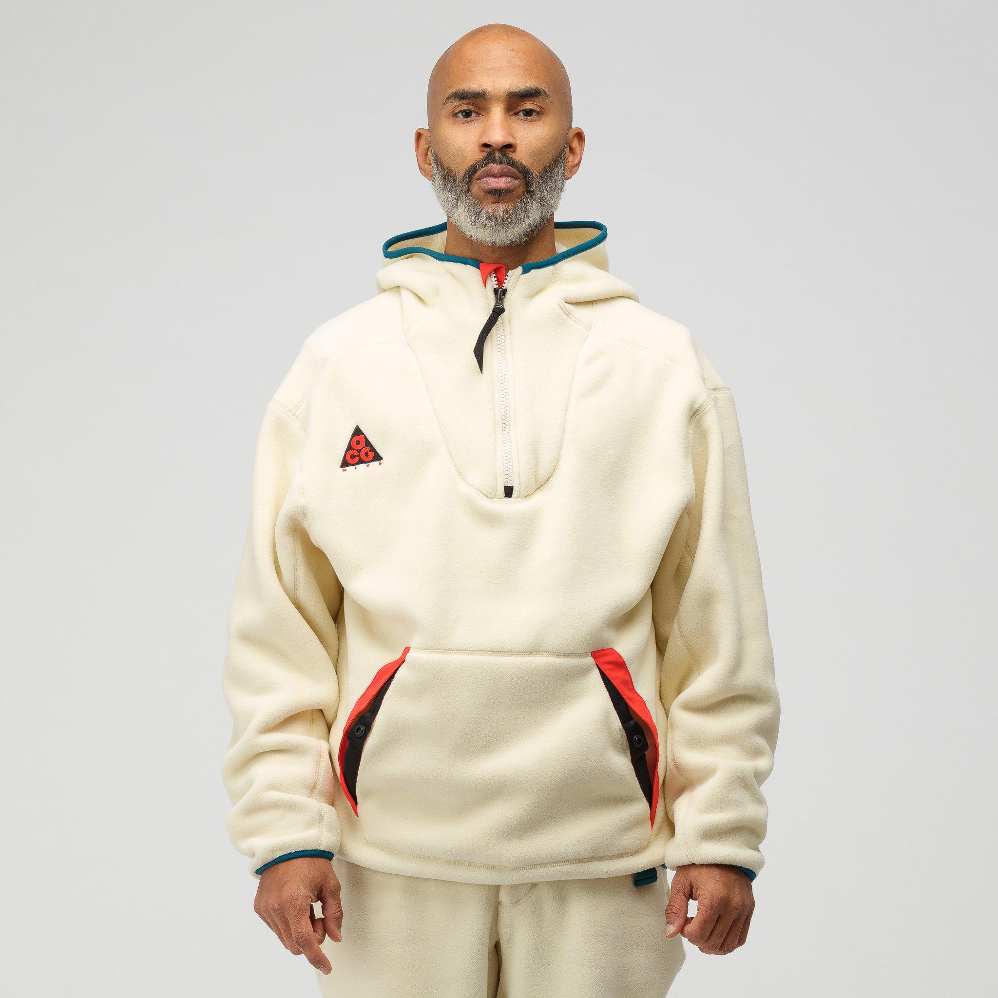 nike acg sherpa fleece hoodie cream