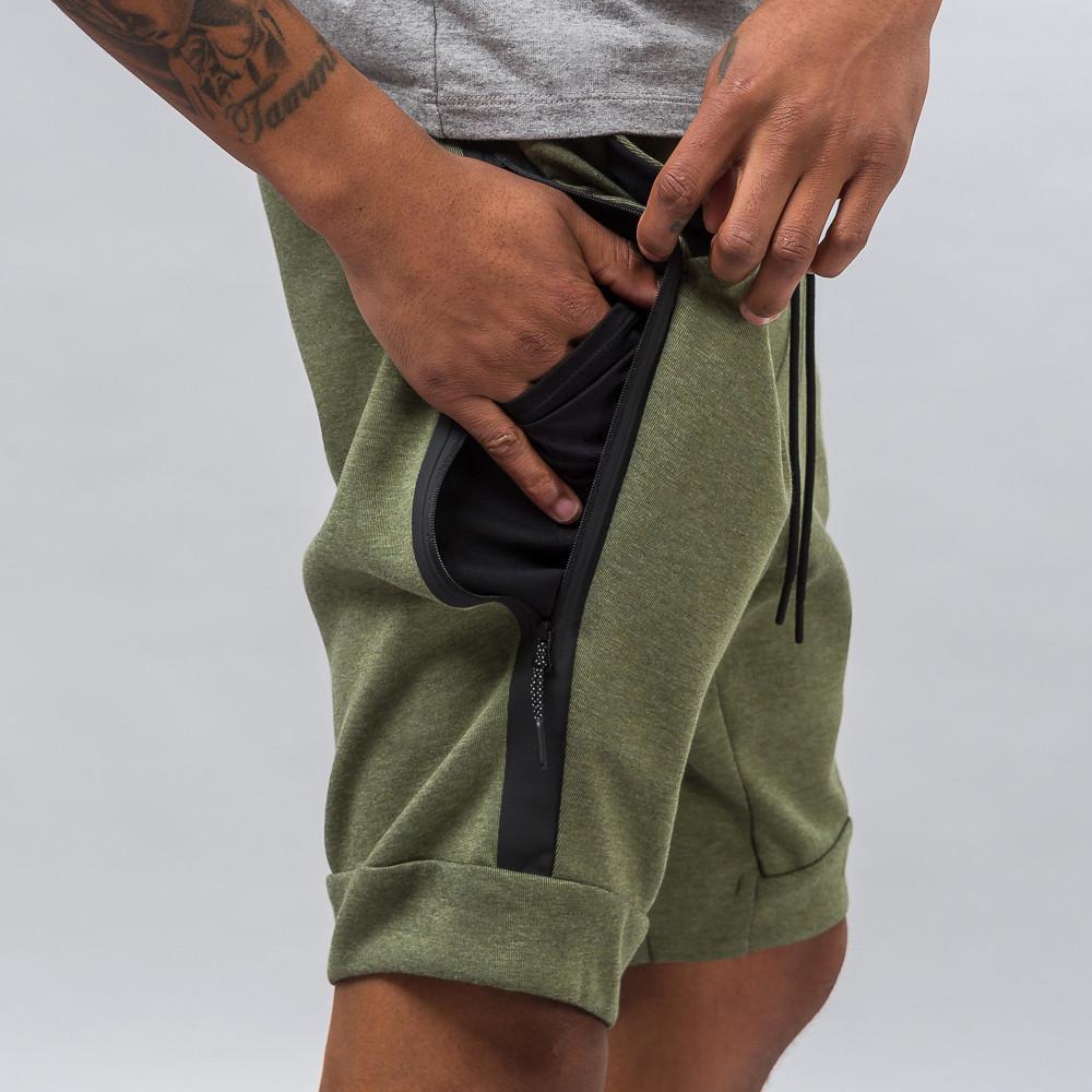 green fleece shorts