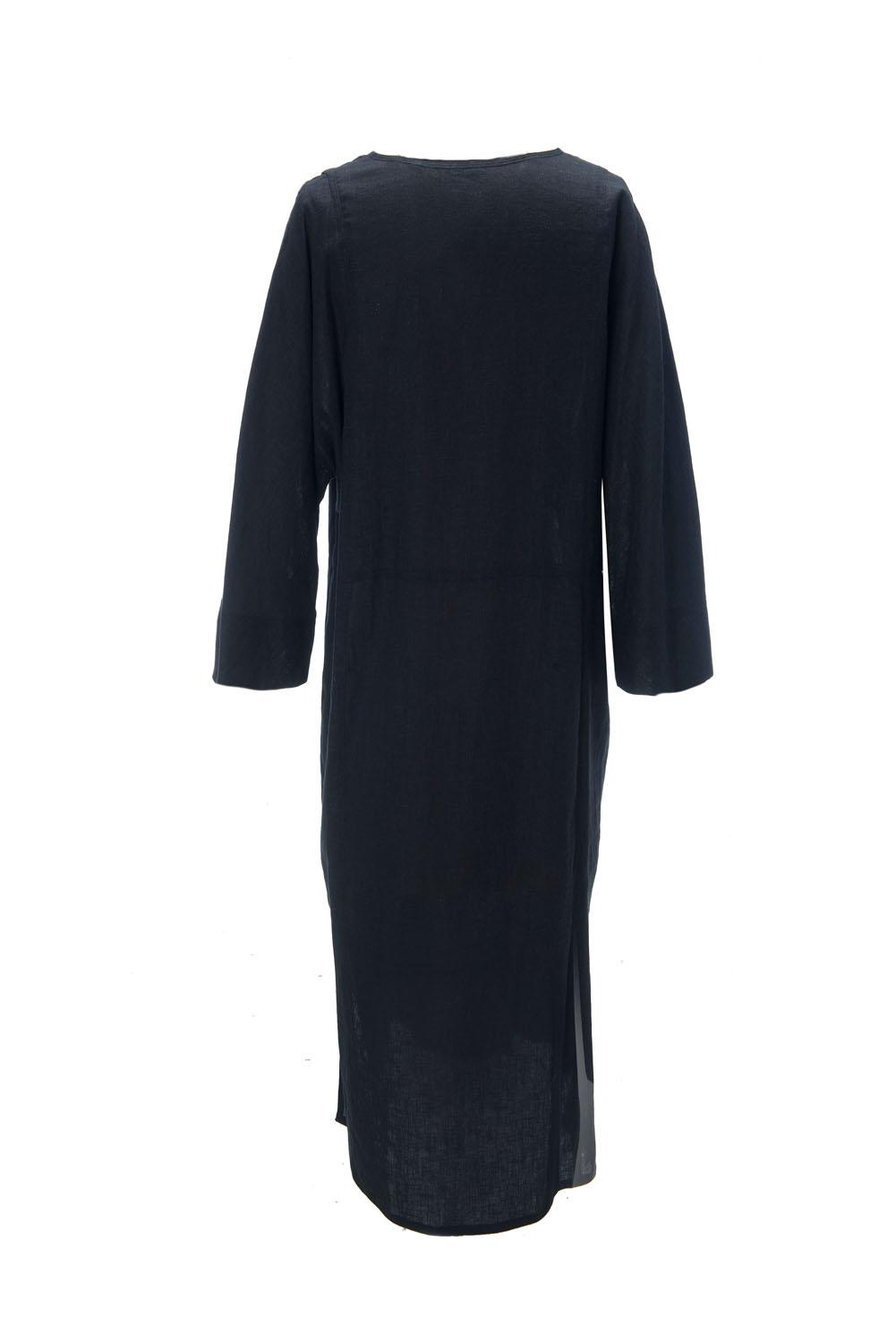 seamed linen popover dress