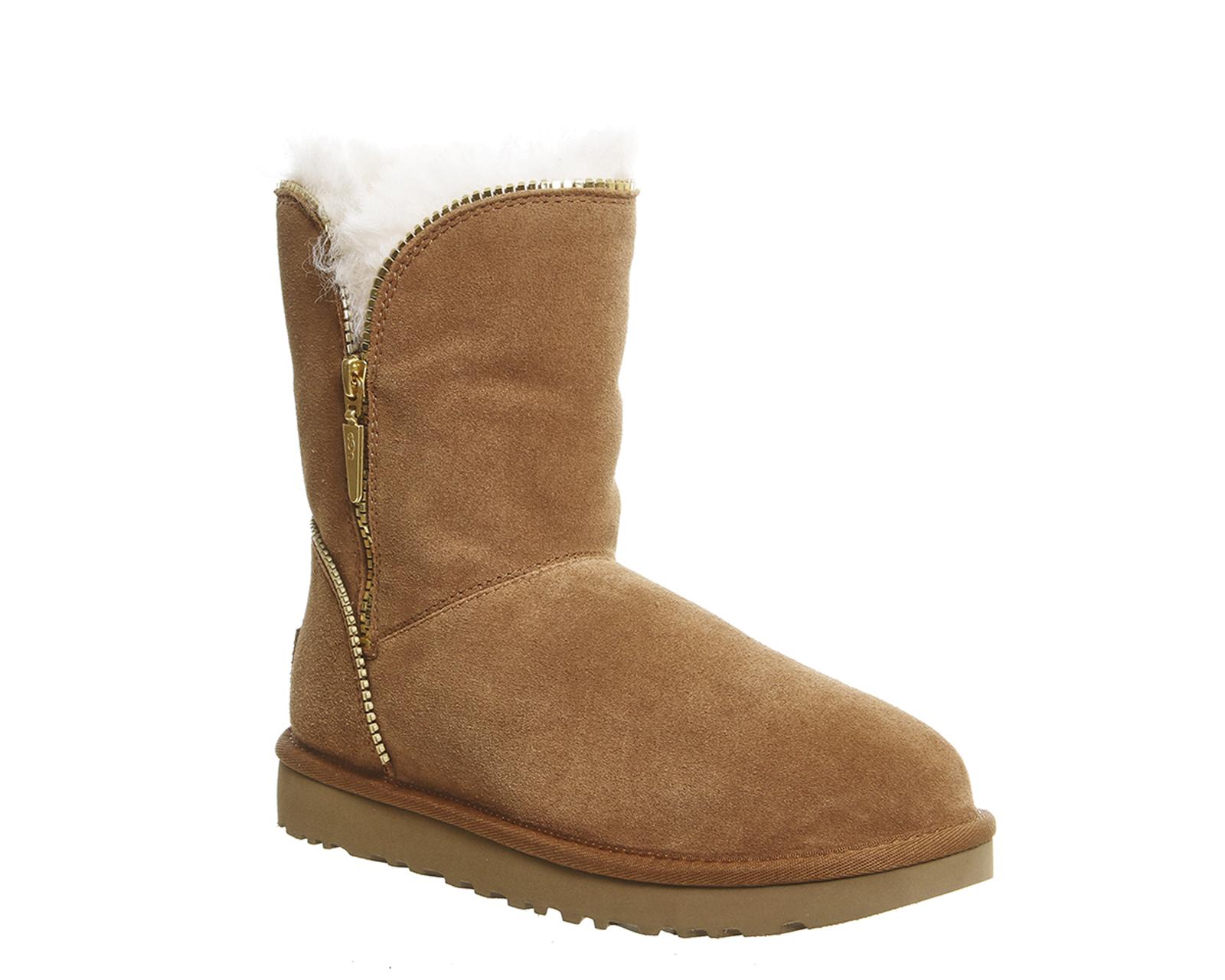 Ugg Florence Zip Boots in Brown | Lyst