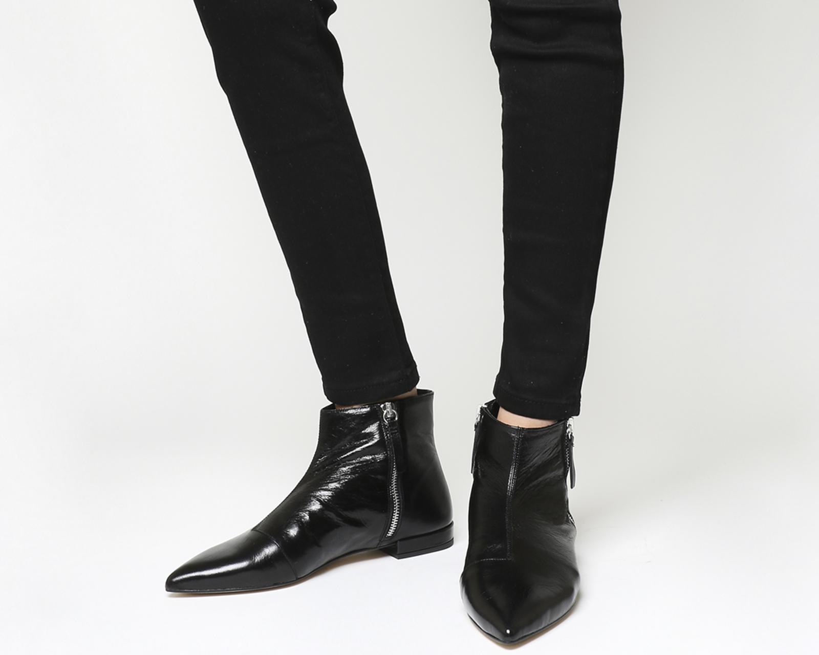 Lyst Office Arrow Flat Pointed Ankle Boots In Black Office Women S Black Arrow Flat Pointed Ankle Boots
