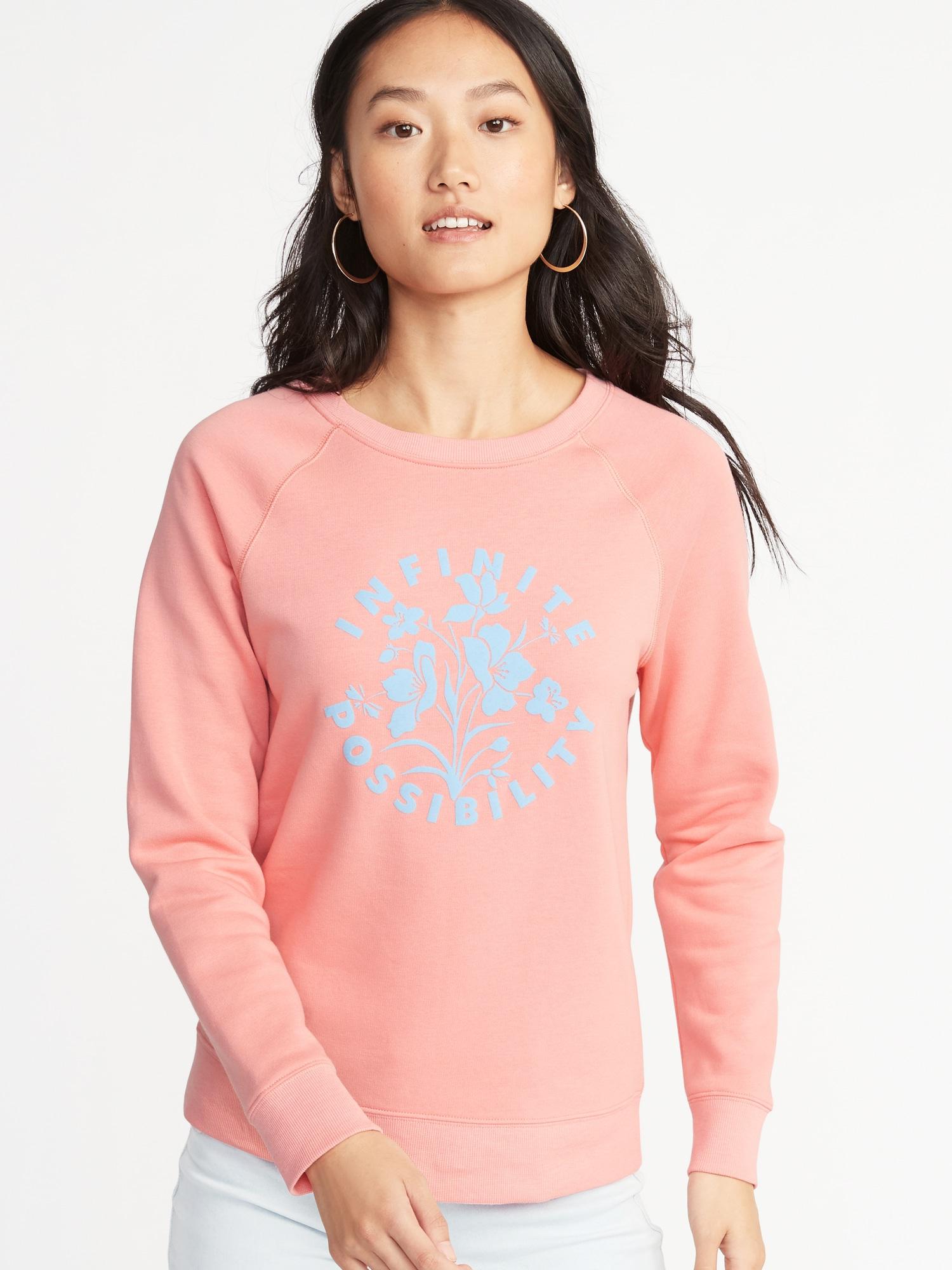 Download Lyst - Old Navy Relaxed Graphic Crew-neck Sweatshirt in Pink