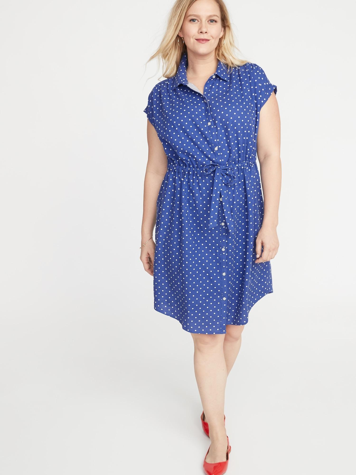 Lyst Old Navy Polkadot Linenblend Plussize Cinchtie