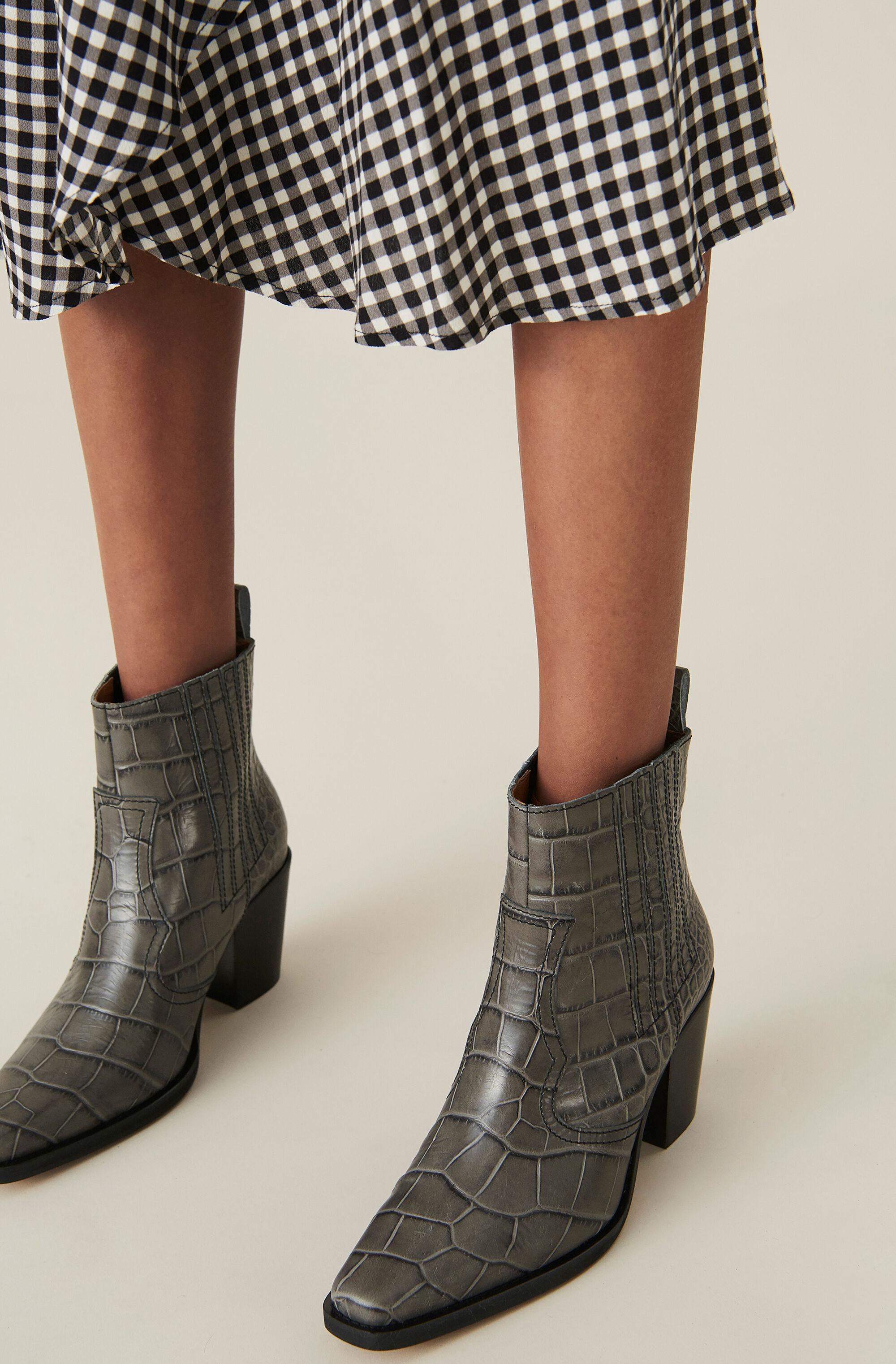 ganni western suede ankle boots