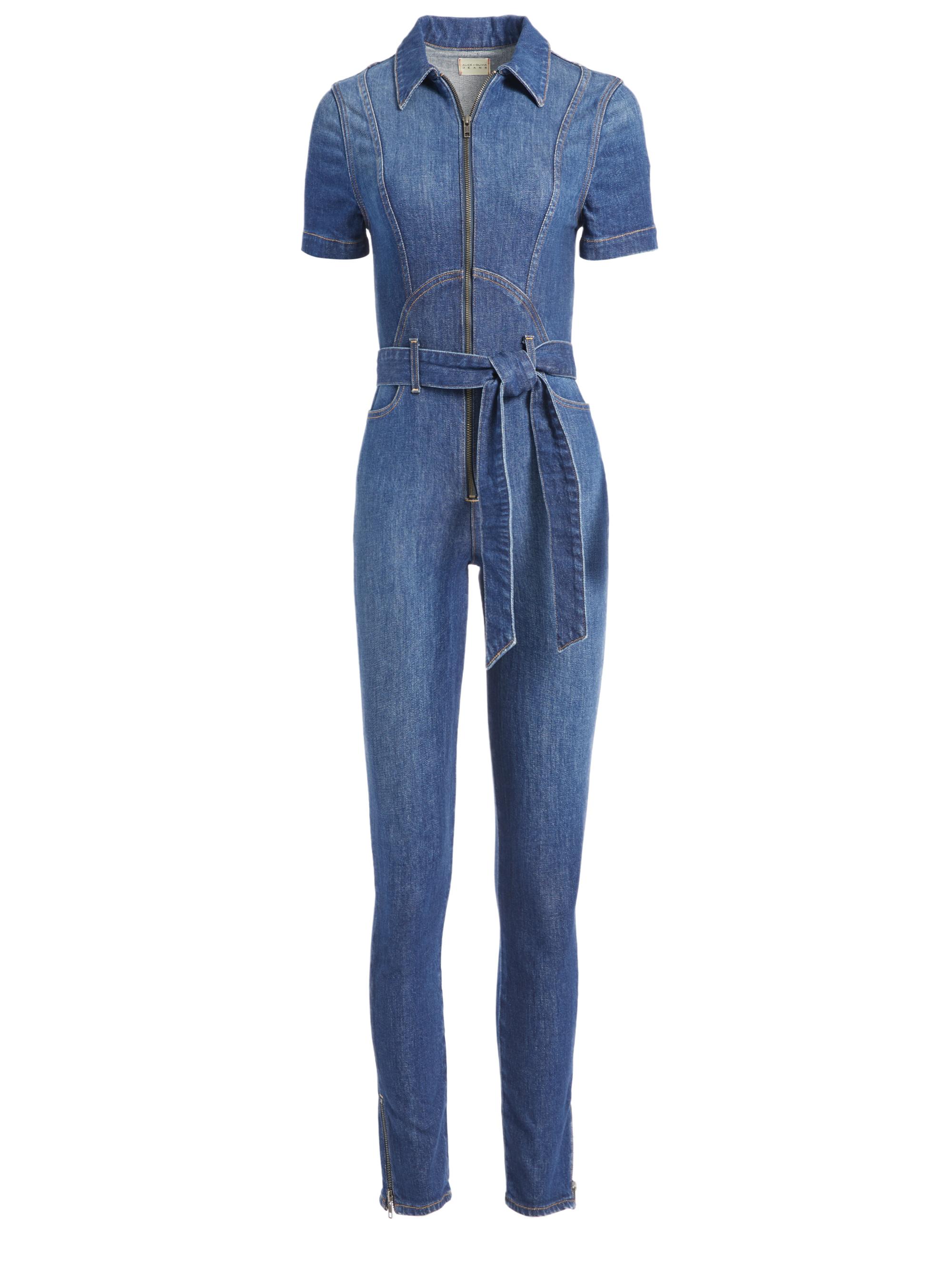 alice and olivia denim jumpsuit