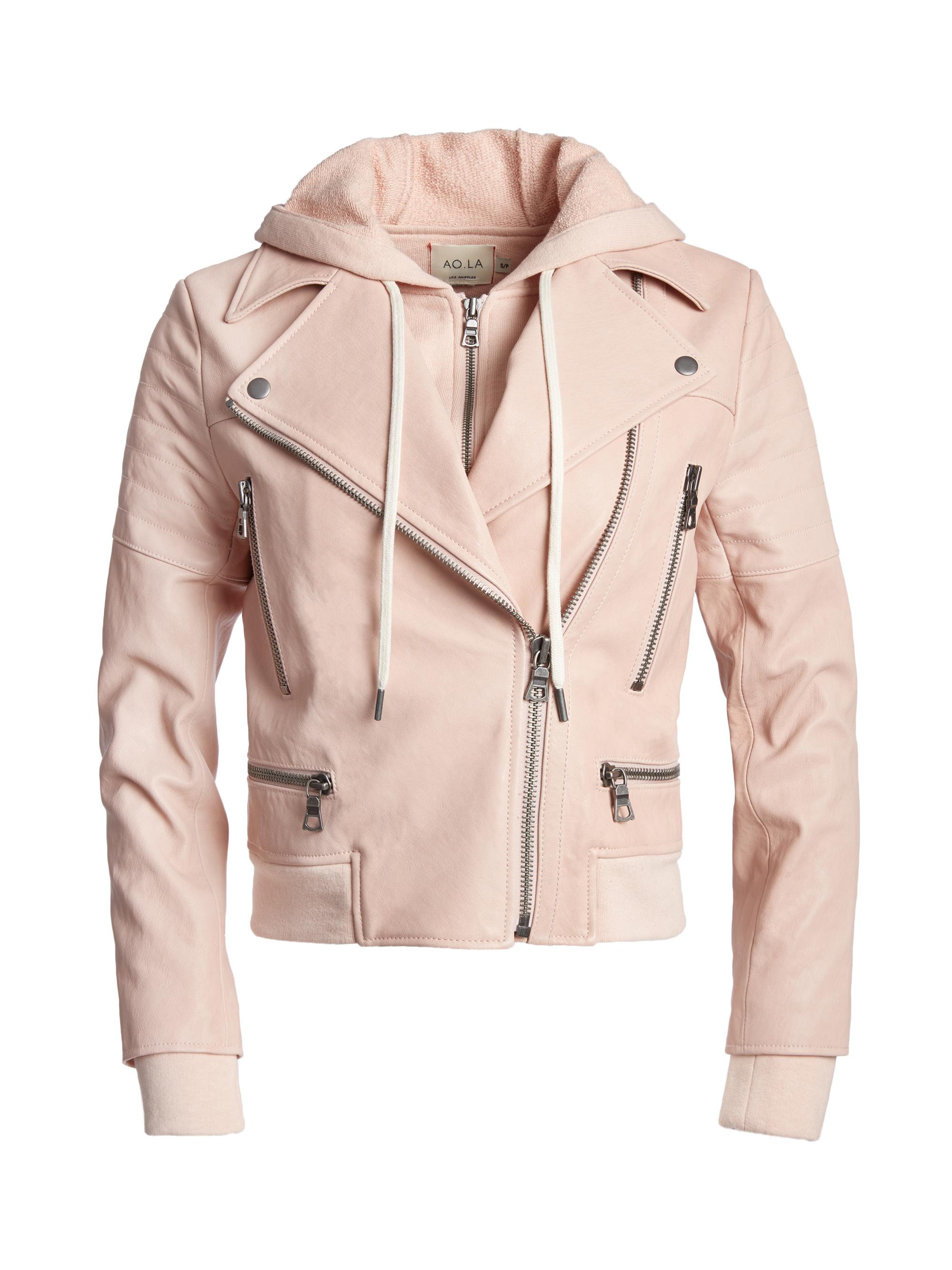 Lyst Alice Olivia Avril Sweatshirt Leather Jacket In Pink