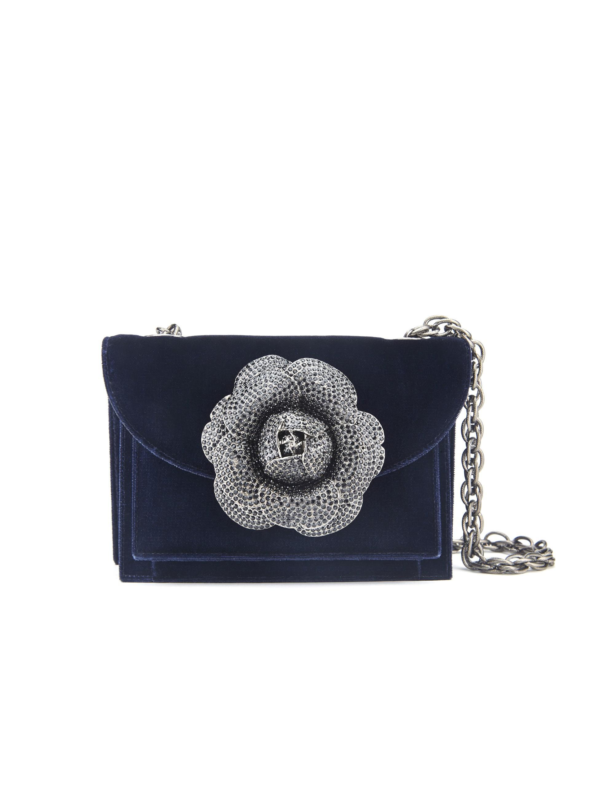 Oscar De La Renta Midnight Velvet Tro Bag In Blue Lyst Oscar De La Renta Women S Blue Midnight Velvet Tro Bag