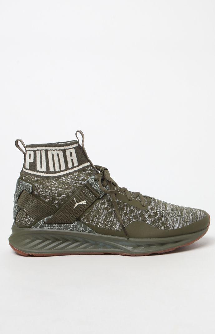 puma ignite evoknit green kids