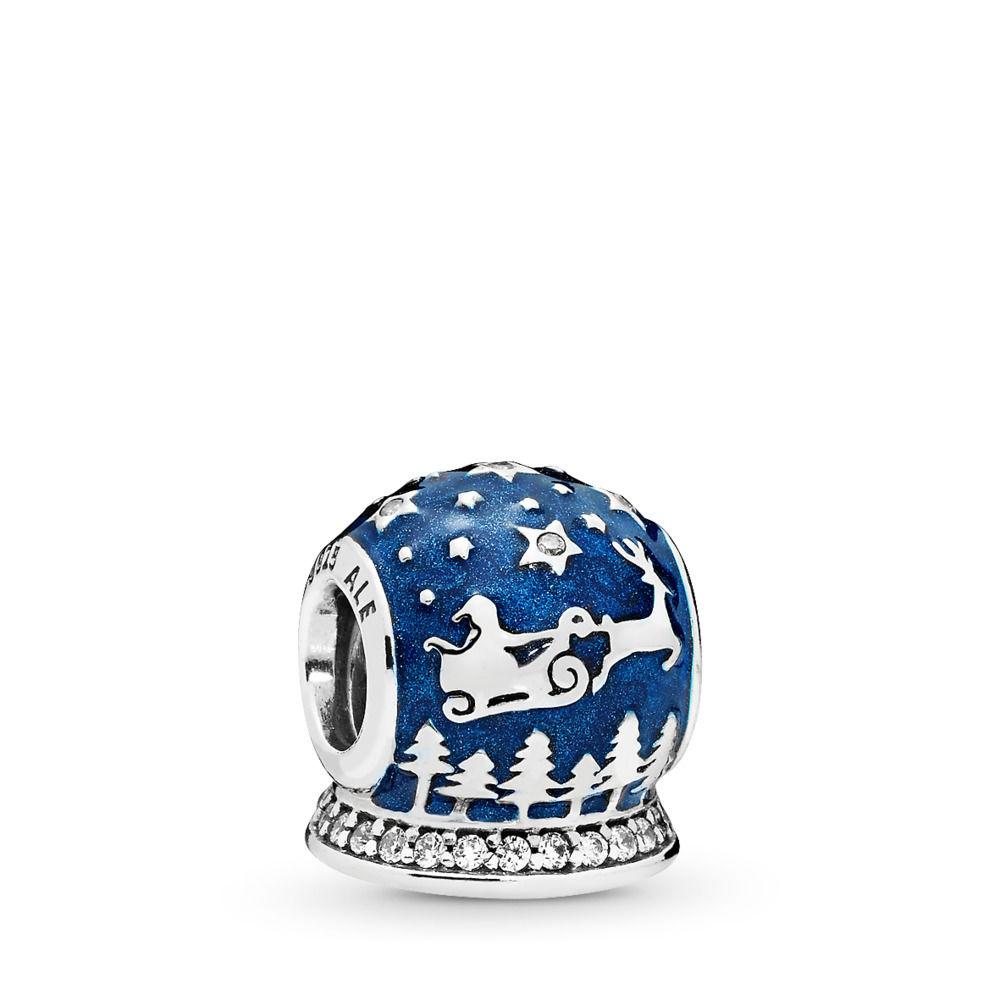 Lyst PANDORA Christmas Night Charm Midnight Blue Enamel & Clear