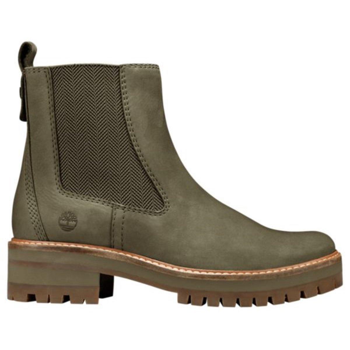 Lyst - Timberland Courmayeur Valley Olive Leather Chelsea Pull On Ankle ...