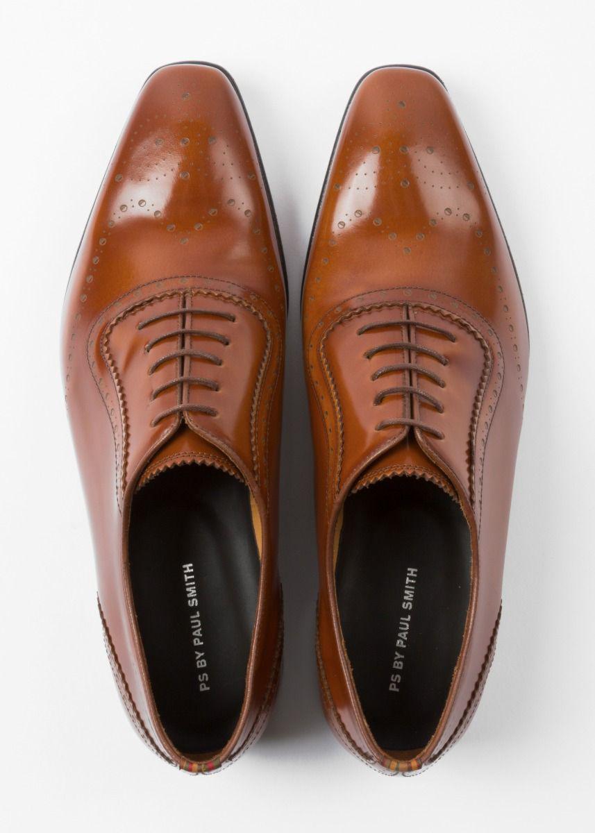 Lyst - Paul Smith Men's High-shine Tan Leather 'adelaide' Brogues in ...
