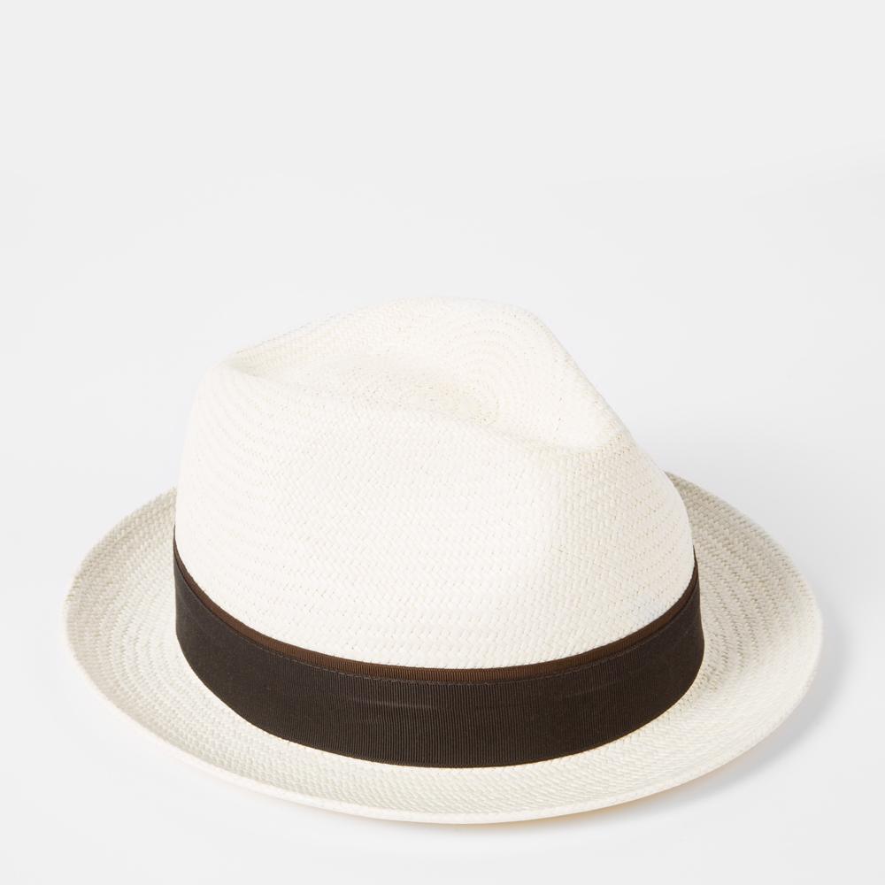 Lyst - Paul Smith Men's Ivory Straw Panama Hat in White for Men