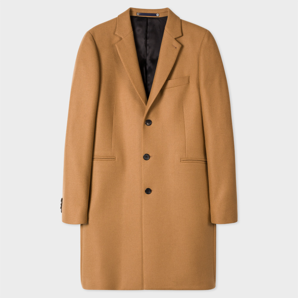 Paul smith Men's Camel Wool-cashmere Overcoat in Blue for Men (camel ...