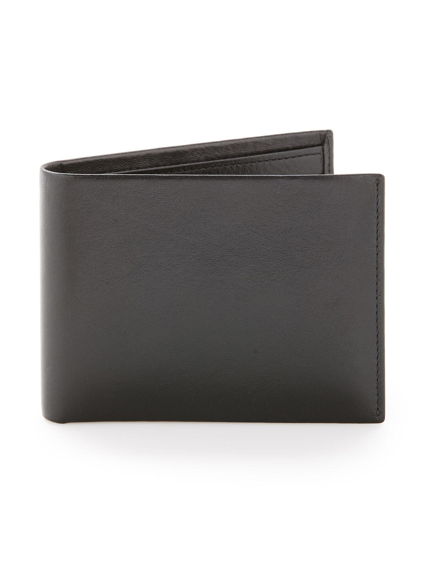 Perry Ellis Genuine Glazed Leather Wallet in Black for Men - Lyst